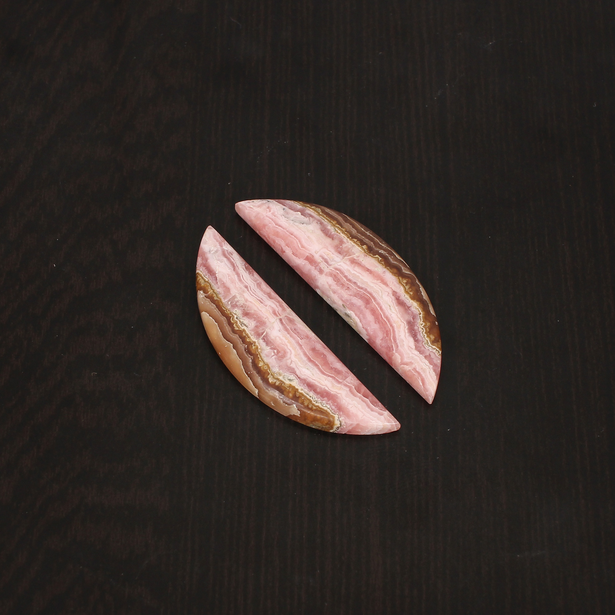 2Pcs Rhodochrosite 43x12mm Fancy Cab 5005cts Loose Gemstone