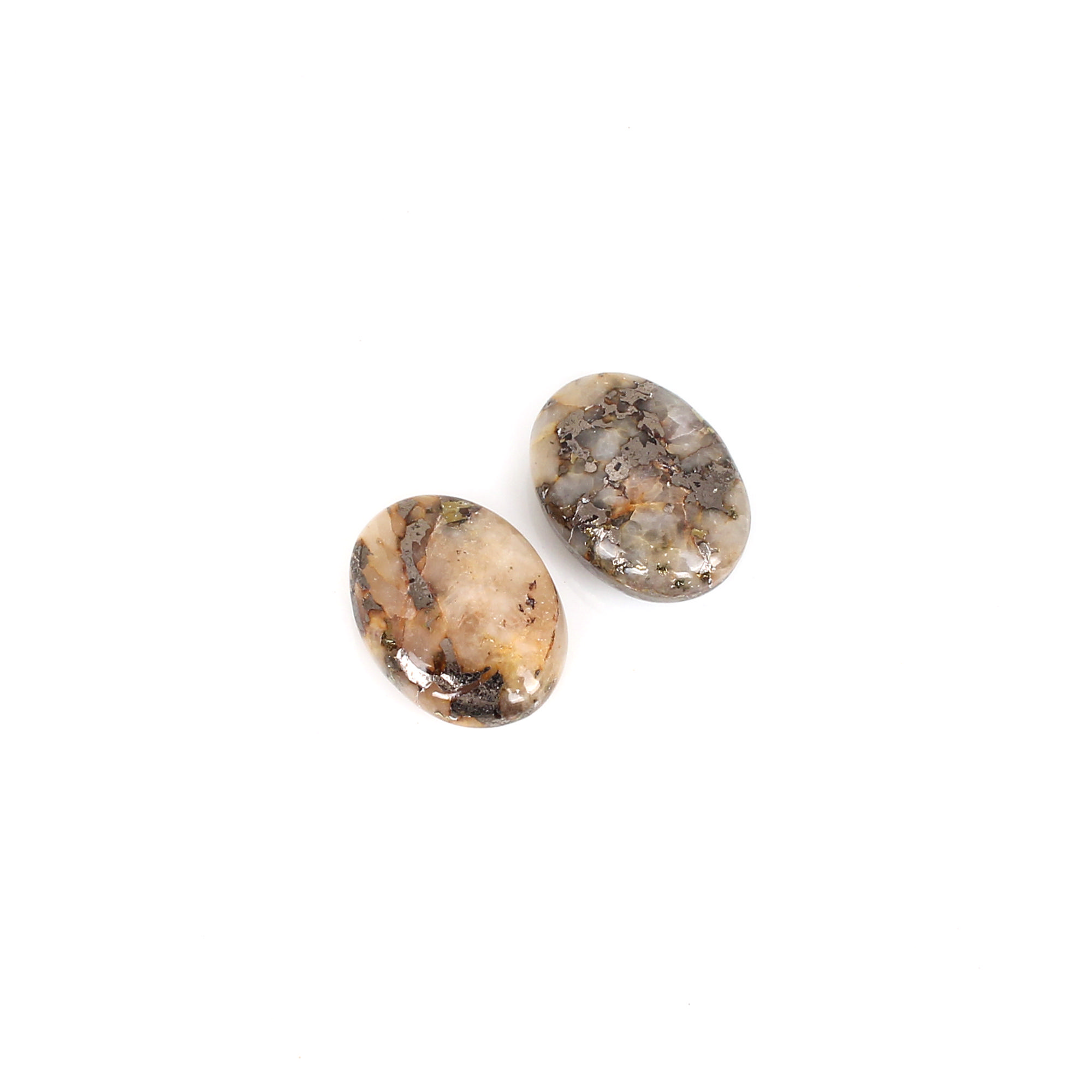 1pcs Marcasite pyrite 16x12mm Oval Cabochon 1030cts Loose Gemstone