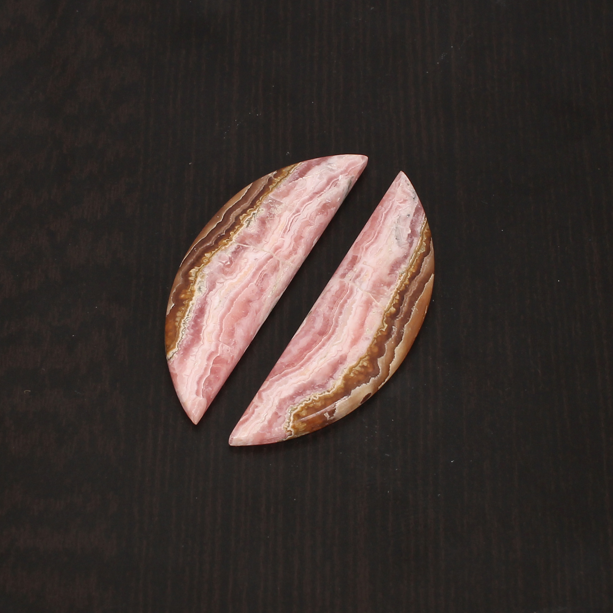 2Pcs Rhodochrosite 43x12mm Fancy Cab 5005cts Loose Gemstone