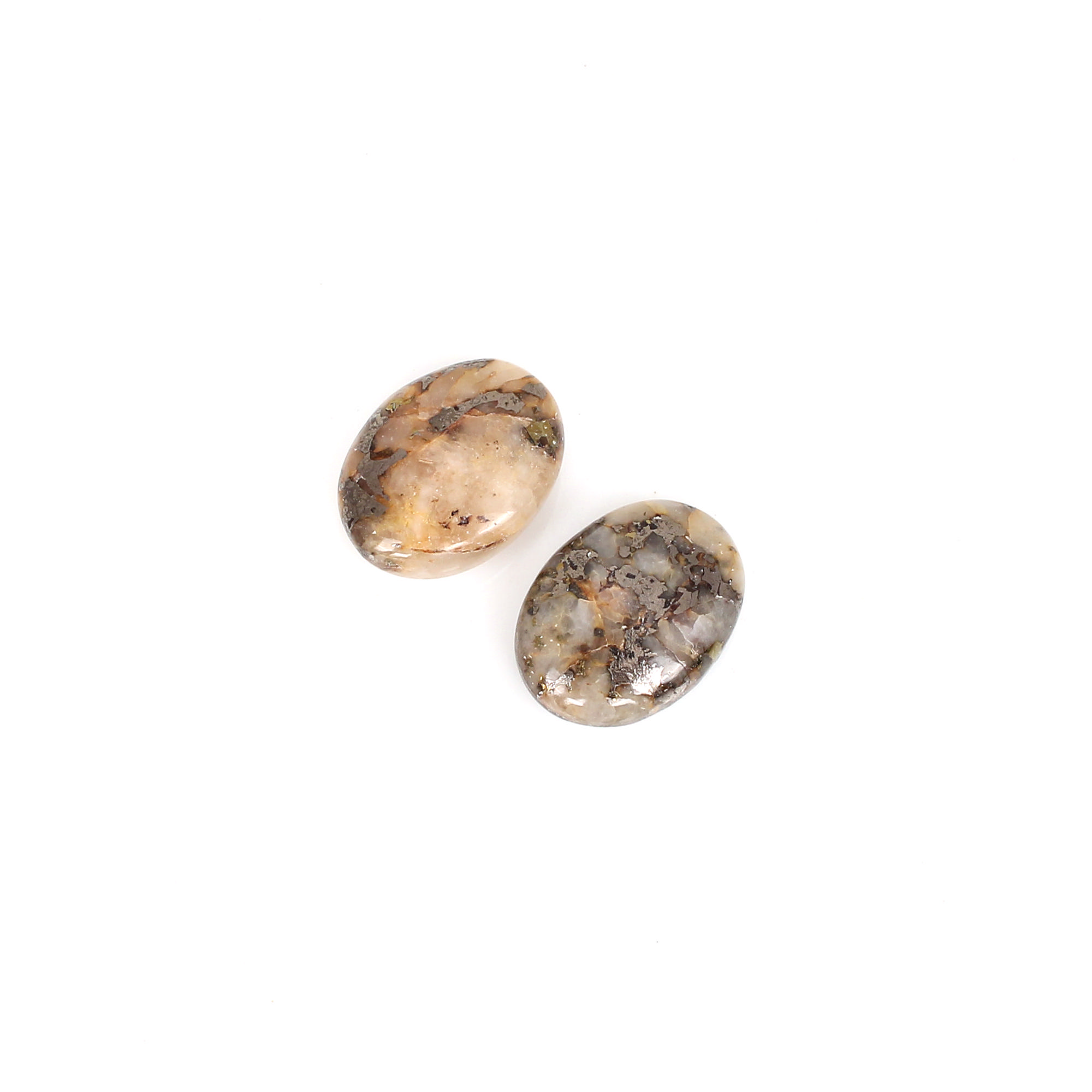 1pcs Marcasite pyrite 16x12mm Oval Cabochon 1030cts Loose Gemstone
