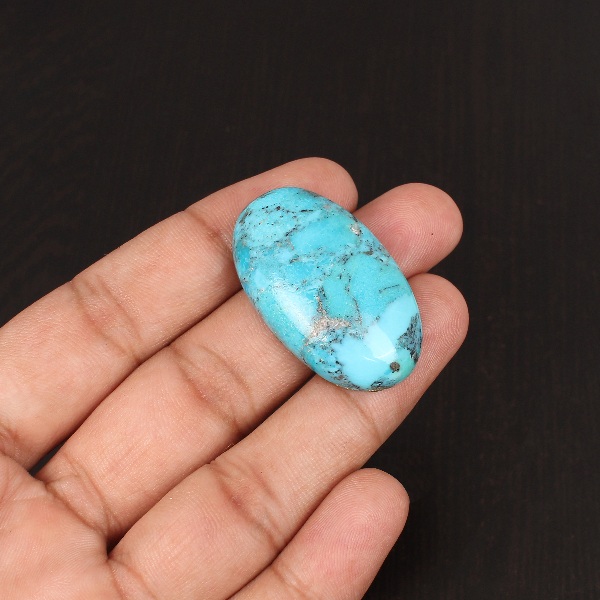 Natural American Arizona Turquoise Gemstone 582 Carat 37x22 mm Cabochon cut for Jewelry Making