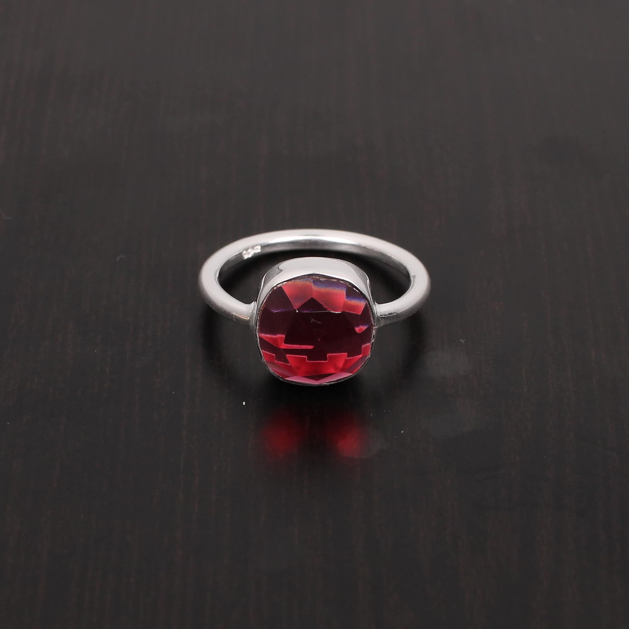 Pink Tourmaline 10x10mm Cushion Rose Cut 322Gram 925 Sterling Silver Ring