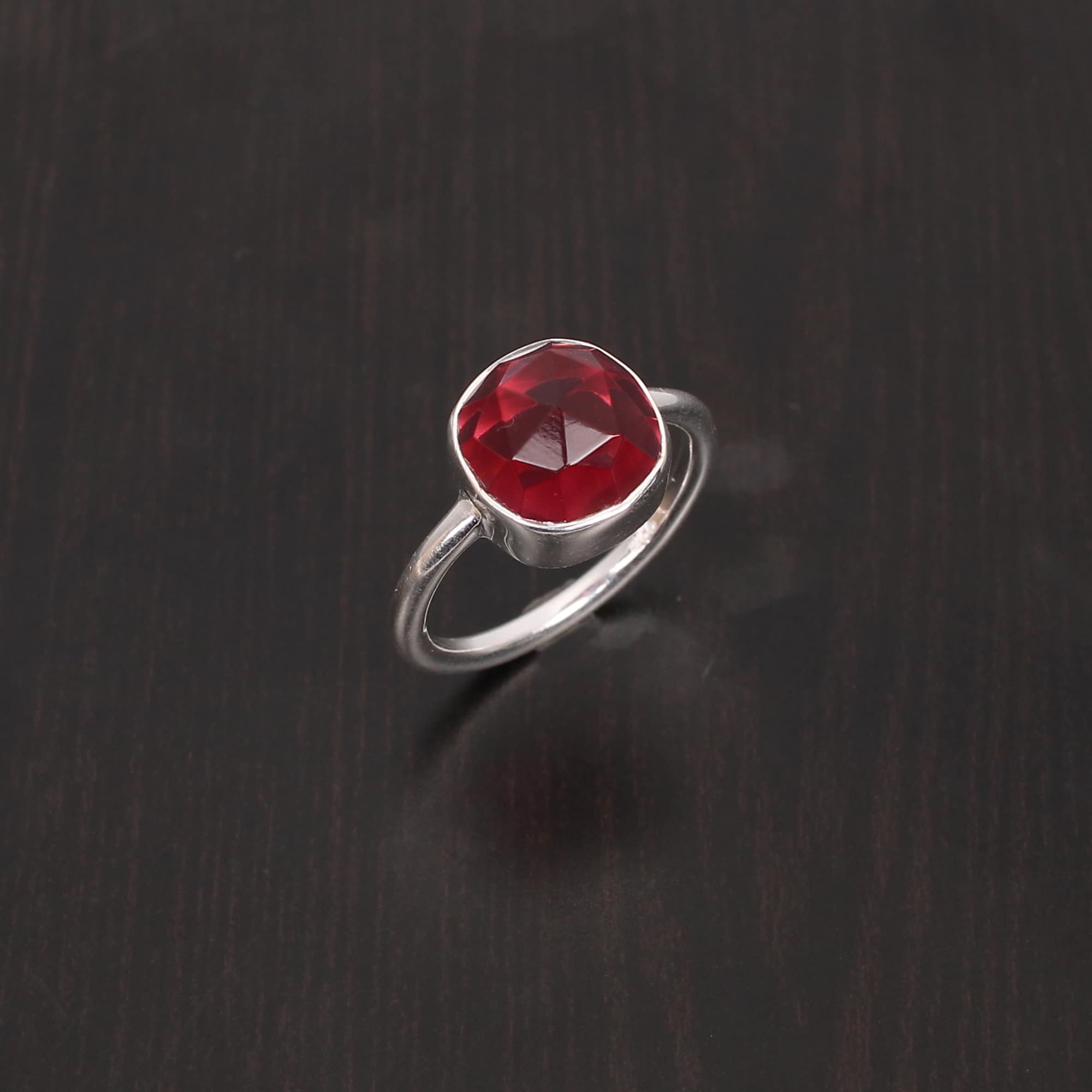 Pink Tourmaline 10x10mm Cushion Rose Cut 322Gram 925 Sterling Silver Ring