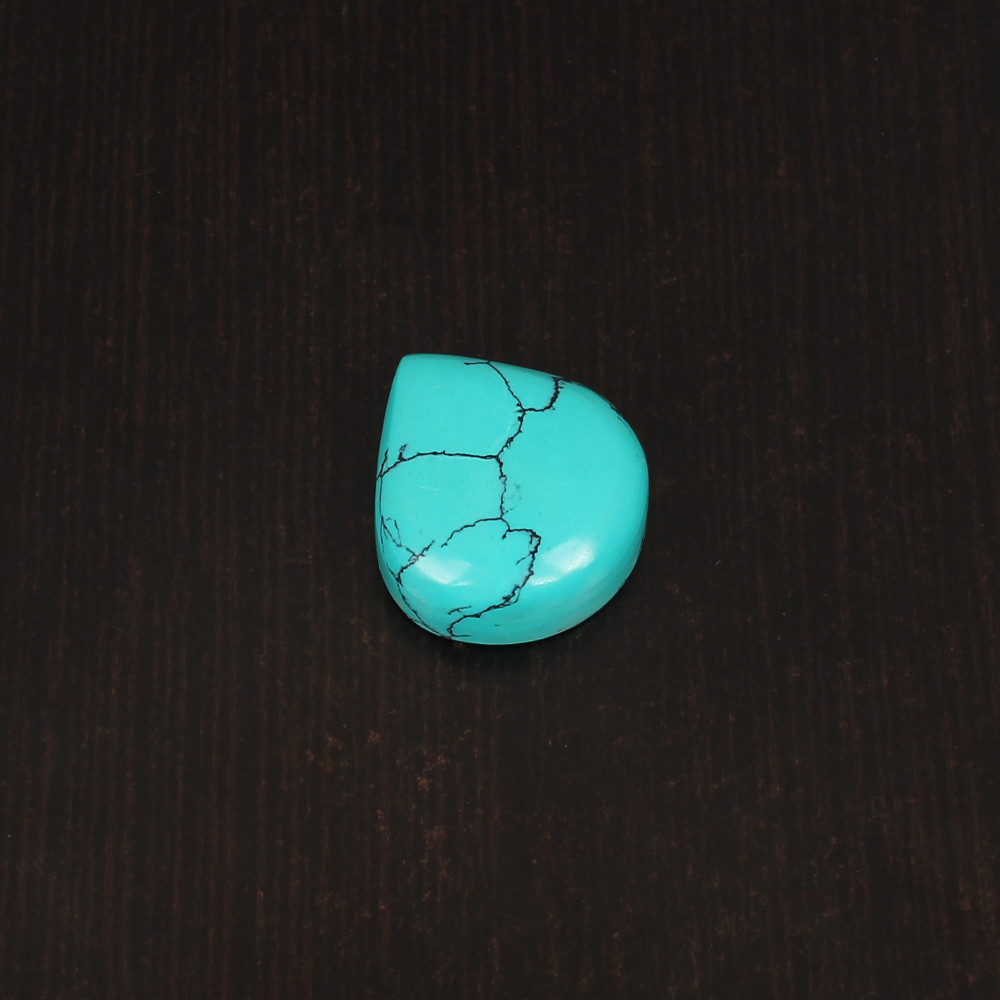 Image of Green Synthetic Turquoise Gemstone Cabochon Cut 25 Carat 23x20 mm Loose Stone for Jewelry Making