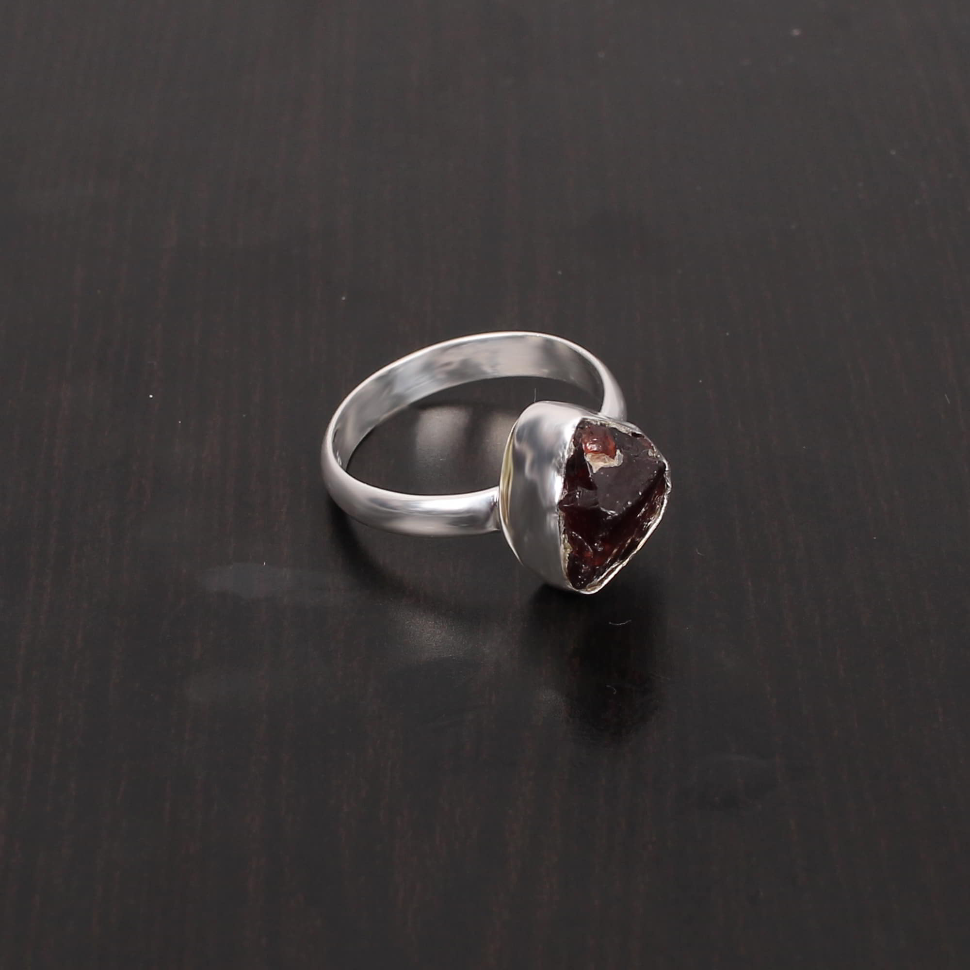 Natural Garnet 12x10mm Fancy Rough 348Gram 925 Sterling Silver Ring
