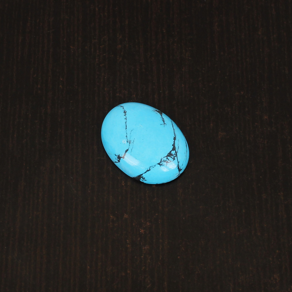 Image of Blue Synthetic Turquoise Gemstone Cabochon Cut 10.5 Carat 21x16 mm Loose Stone for Jewelry Making