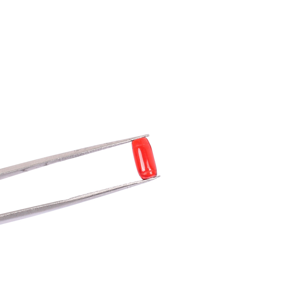 Image of Red Hydro Bullet Shape Gemstone 12.5 Carat 8x4 mm for Jewelry Making