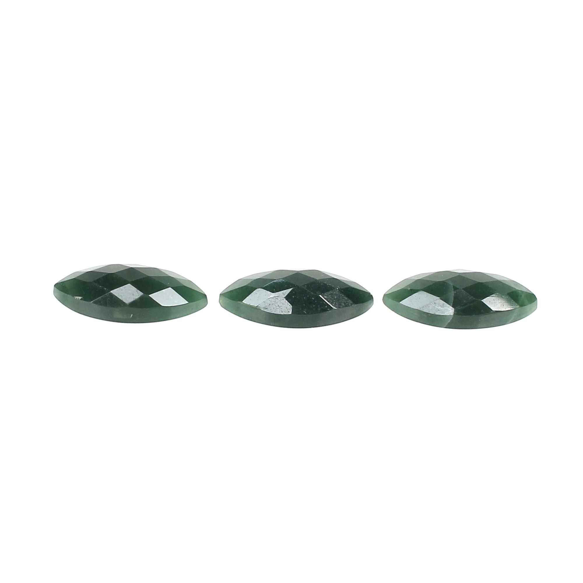 3Pcs Dark Mica Aventurine 14x7mm Marquise Checker Cut 1060cts