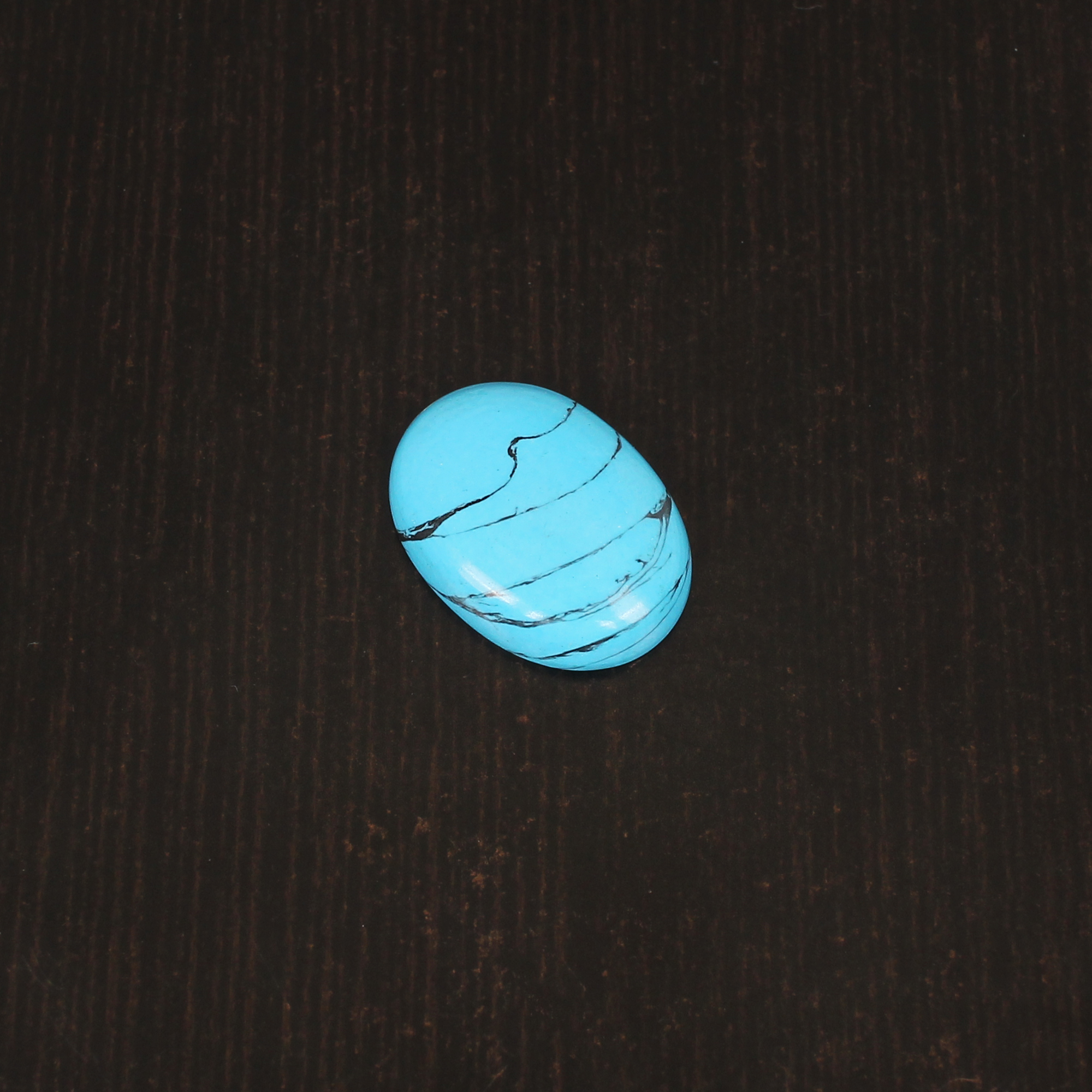 Blue Synthetic Turquoise Gemstone Cabochon Cut 11 Carat 21x16 mm Loose Stone for Jewelry Making