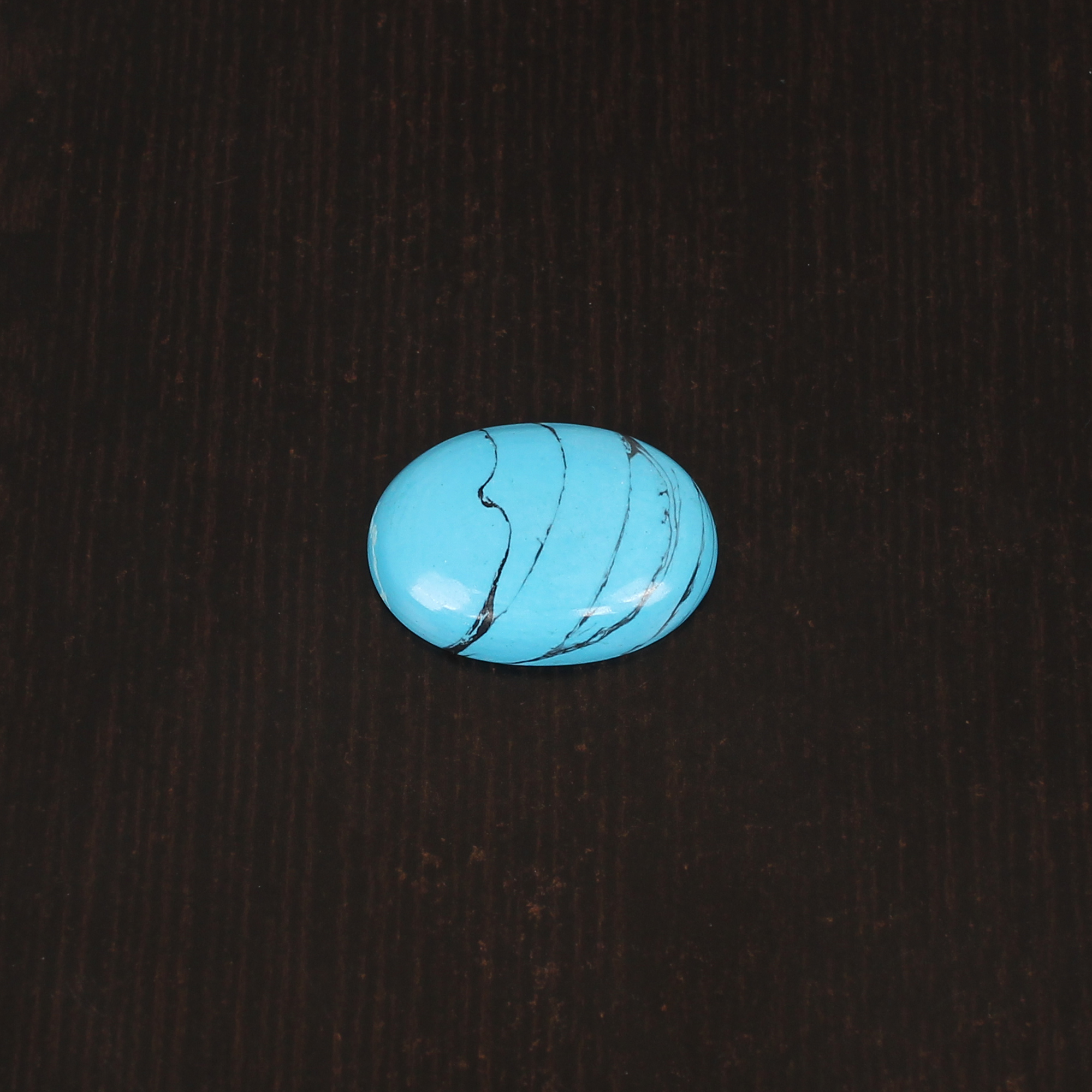 Blue Synthetic Turquoise Gemstone Cabochon Cut 11 Carat 21x16 mm Loose Stone for Jewelry Making