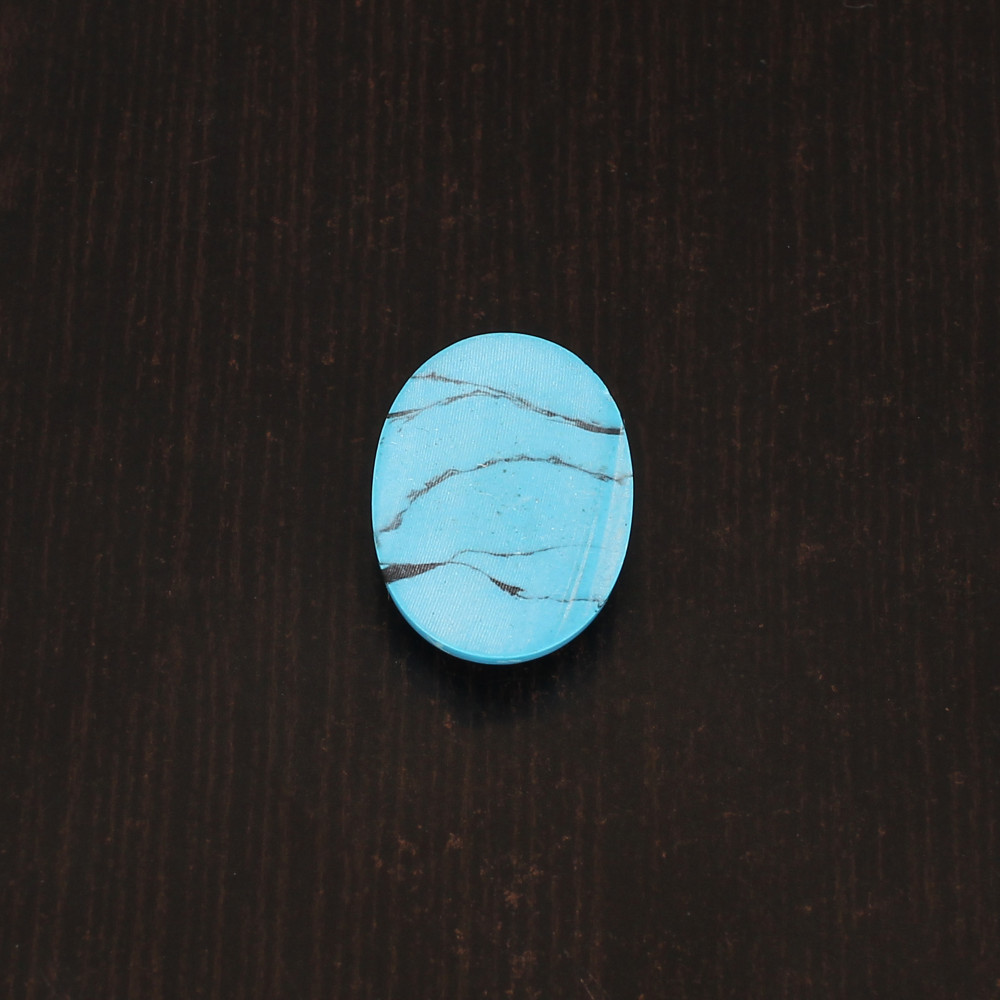 Image of Blue Synthetic Turquoise Gemstone Cabochon Cut 11 Carat 21x16 mm Loose Stone for Jewelry  Making