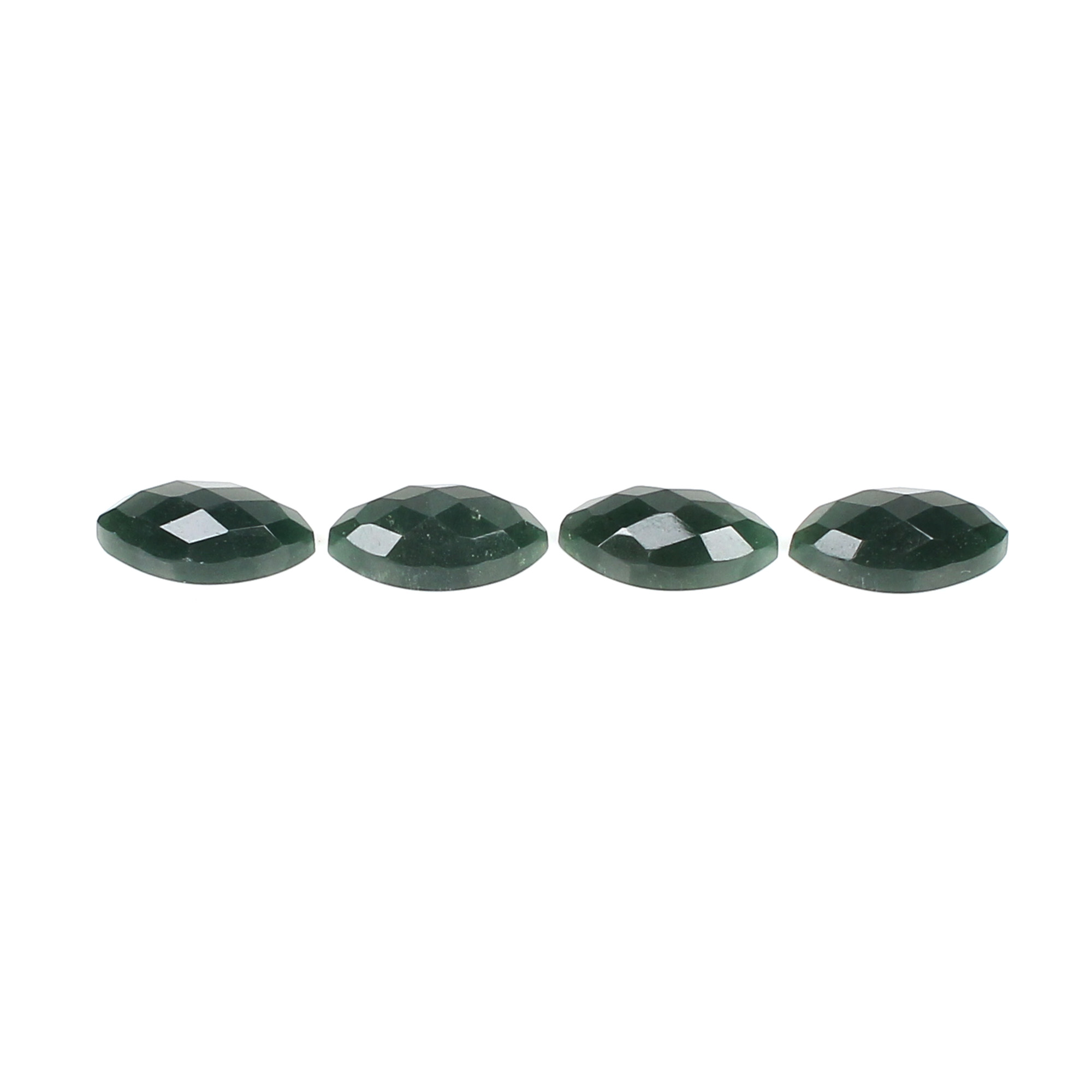 4Pcs Dark Mica Aventurine 7x14mm Marquise Checker Cut 1400Cts