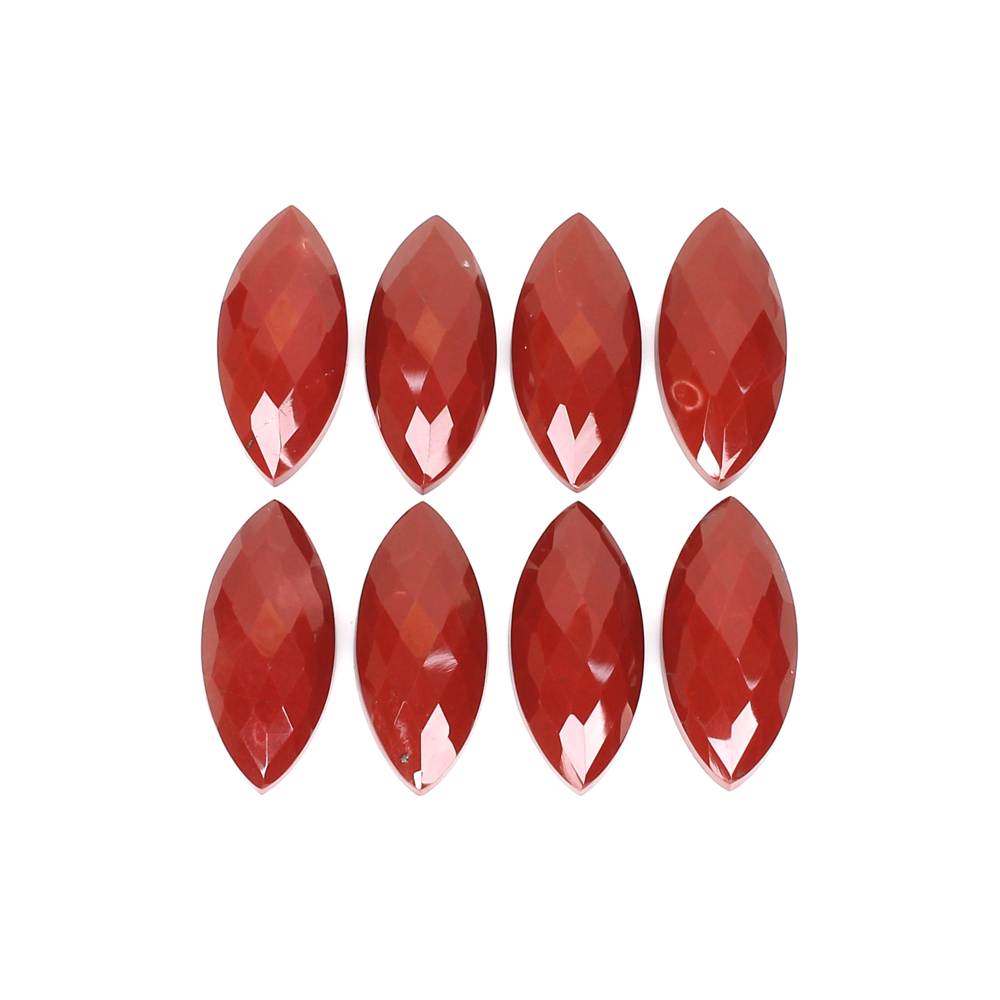 8Pes Red Jasper 13x29mm MarquiseChecker Cut 12630Cts