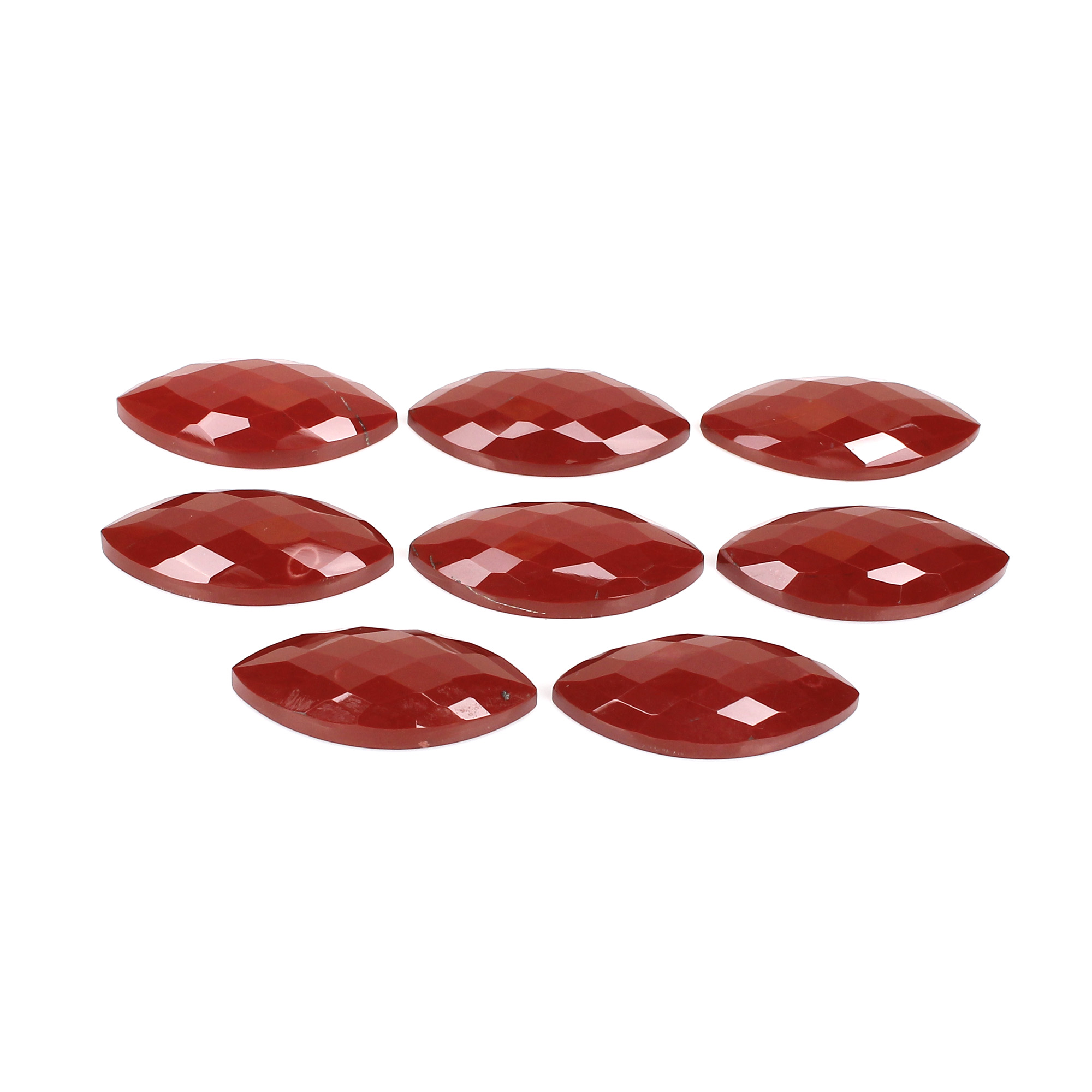 8Pes Red Jasper 13x29mm MarquiseChecker Cut 12630Cts
