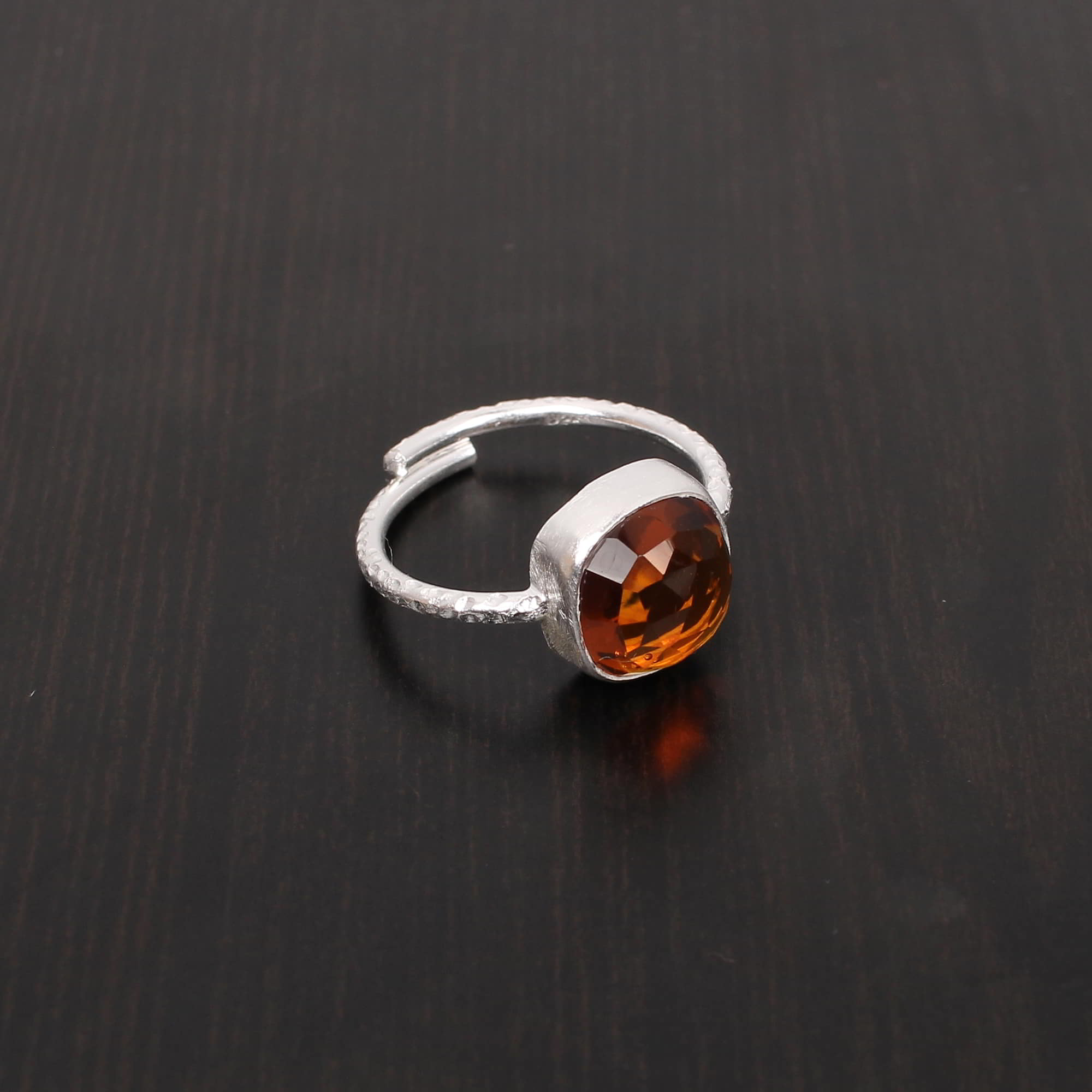 Dark Citrine 10x10mm Cushion Rose Cut 254Gram 925 Sterling Silver Ring