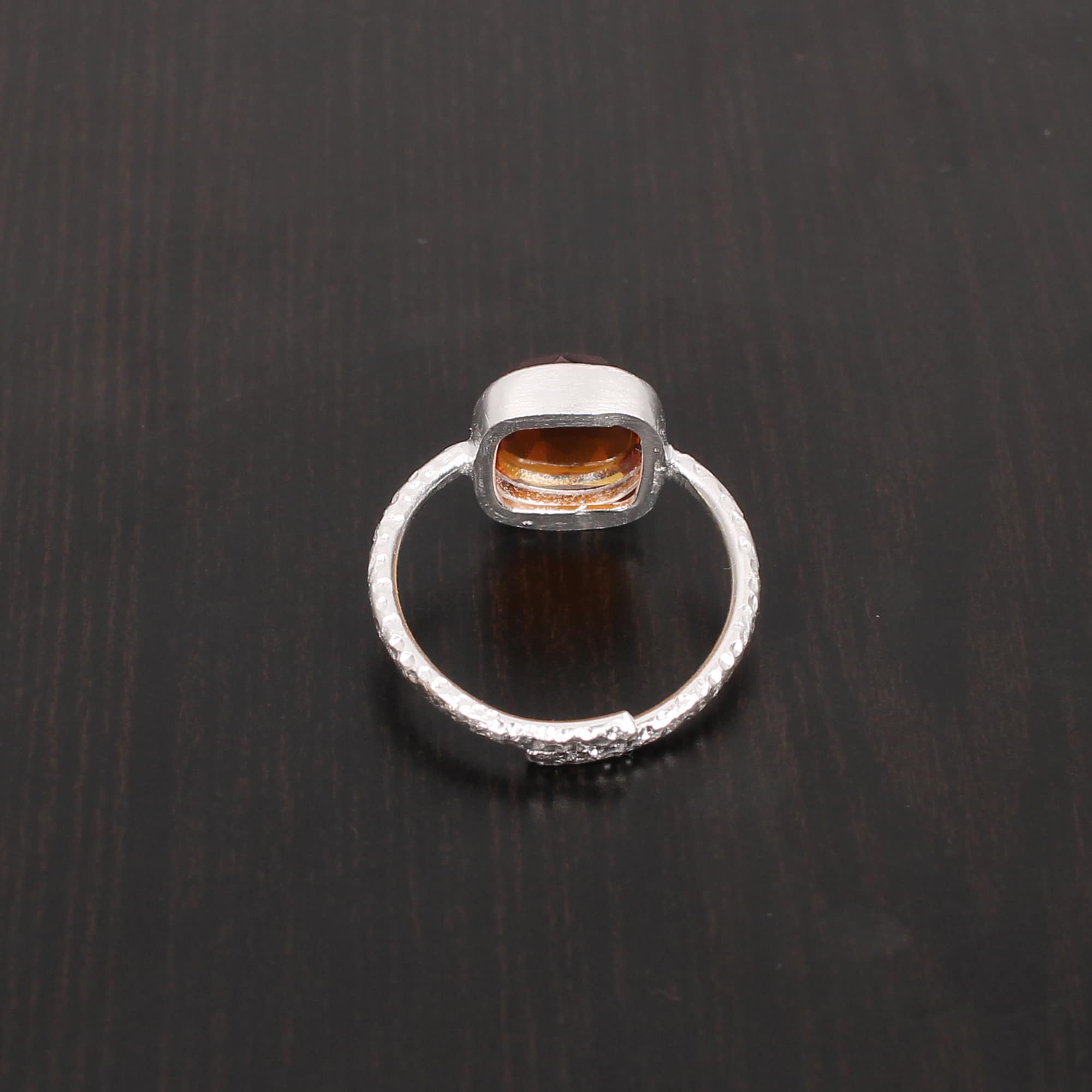 Dark Citrine 10x10mm Cushion Rose Cut 254Gram 925 Sterling Silver Ring