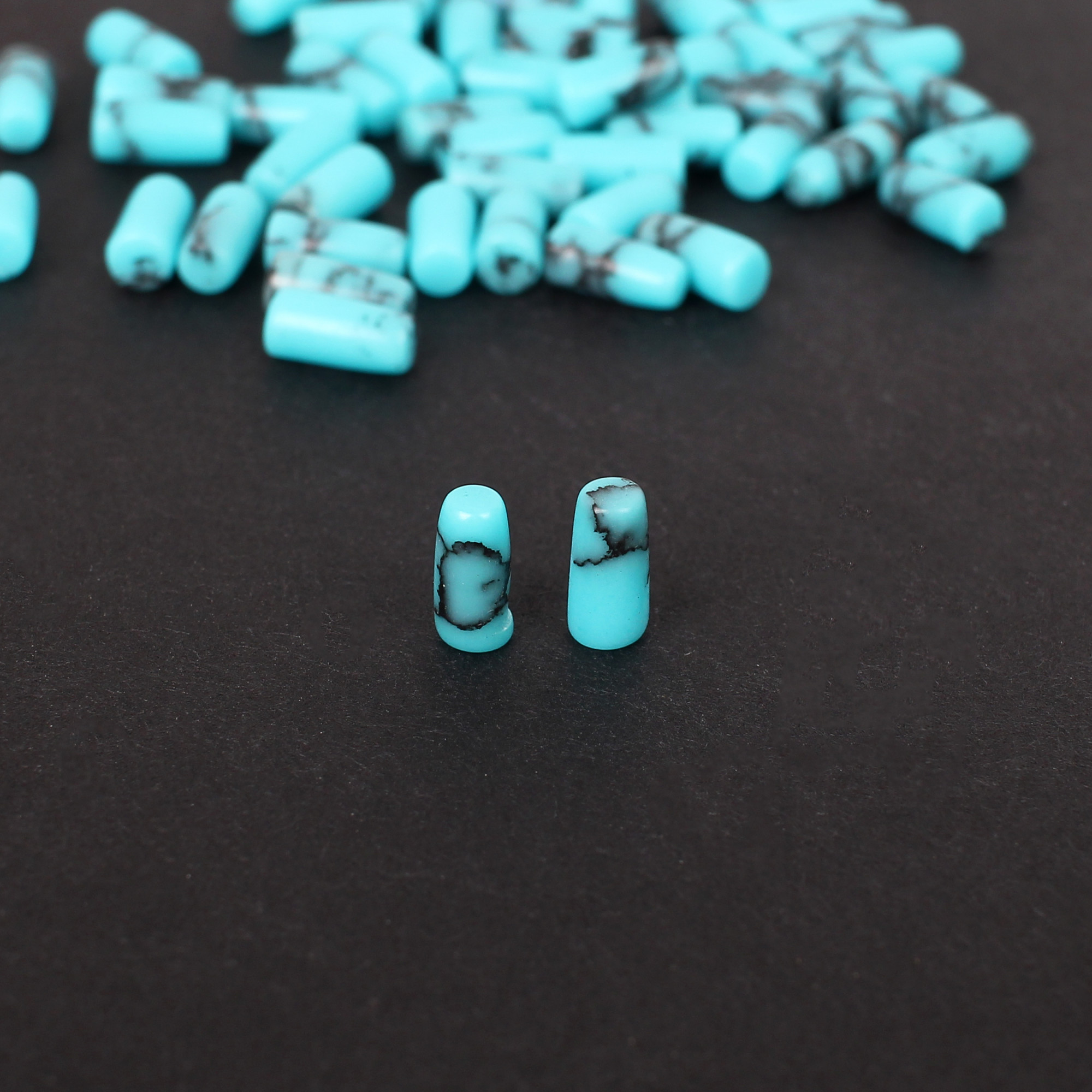 Synthetic Turquoise Gemstone 90 Carat 8x4 mm Smooth Bullet Shape for Jewelry Making