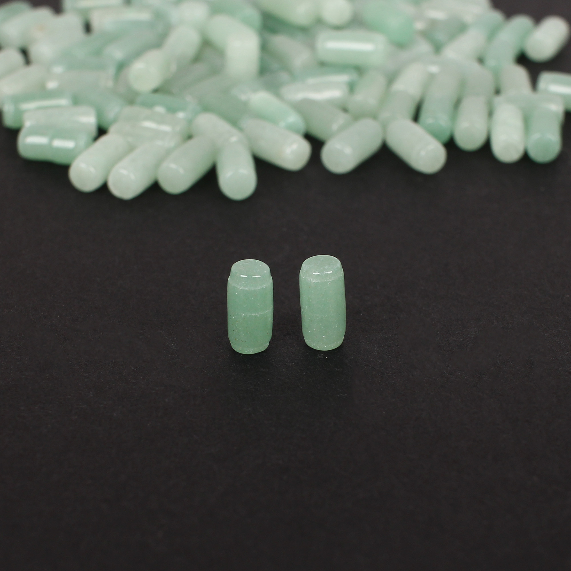 Natural Green Aventurine Gemstone 140 Carat 8x4 mm Smooth Bullet Shape for Jewelry Making