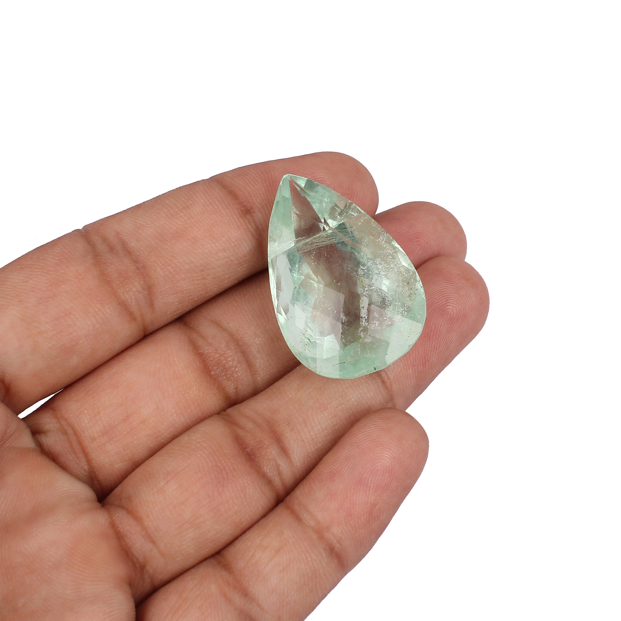 Natural Afghani Fluorite Gemstone Checkerboard Cut 731 Carat 34x22 mm Loose Stone for Jewelry Making