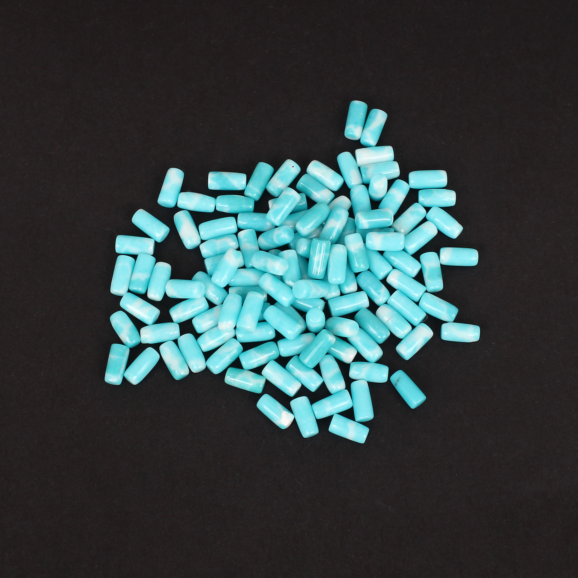 Synthetic Larimar Gemstone 80 Carat 8x4 mm Smooth Bullet Shape for Jewelry Making