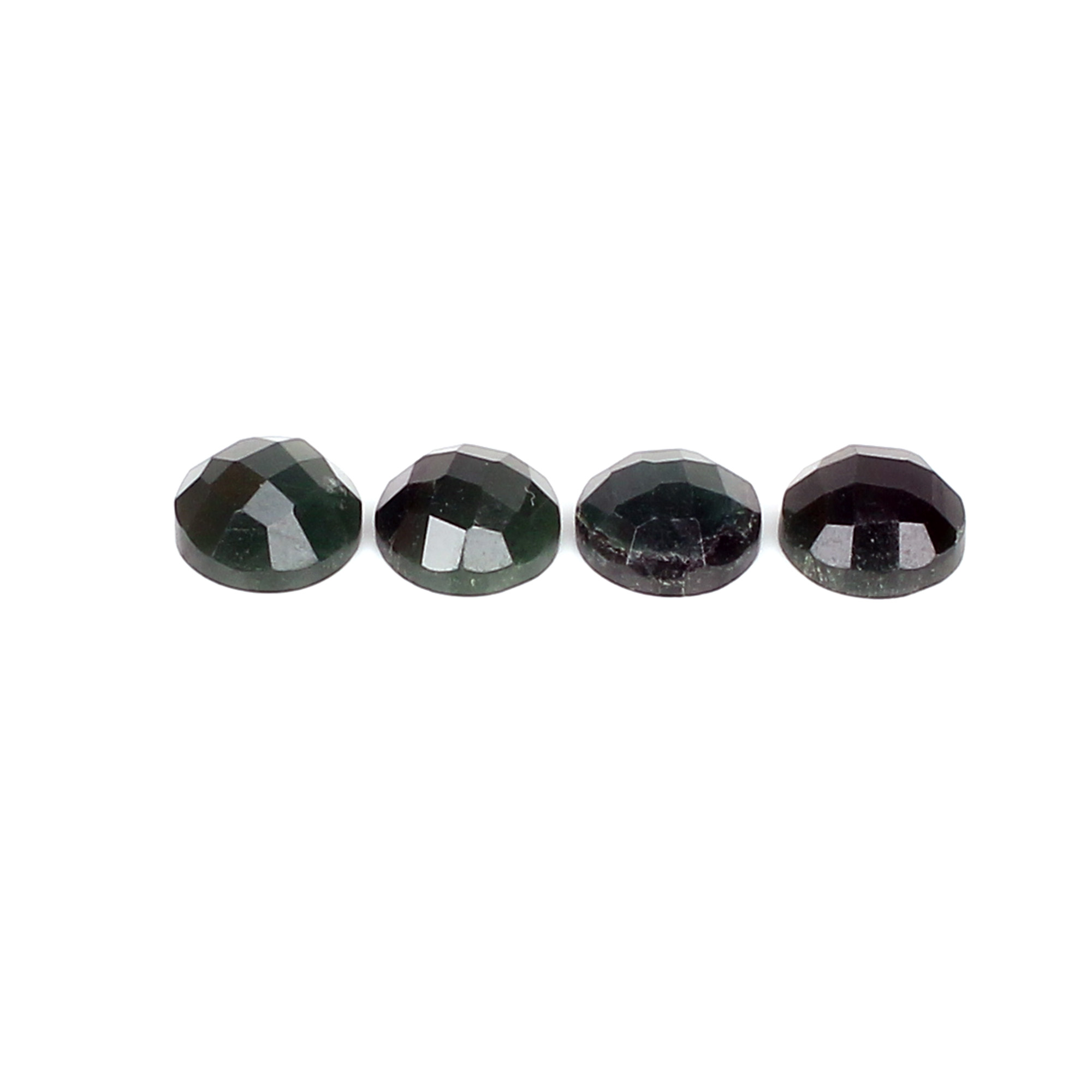 4Pcs Dark Mica Aventurine 8mm Round Checker Cut 760cts