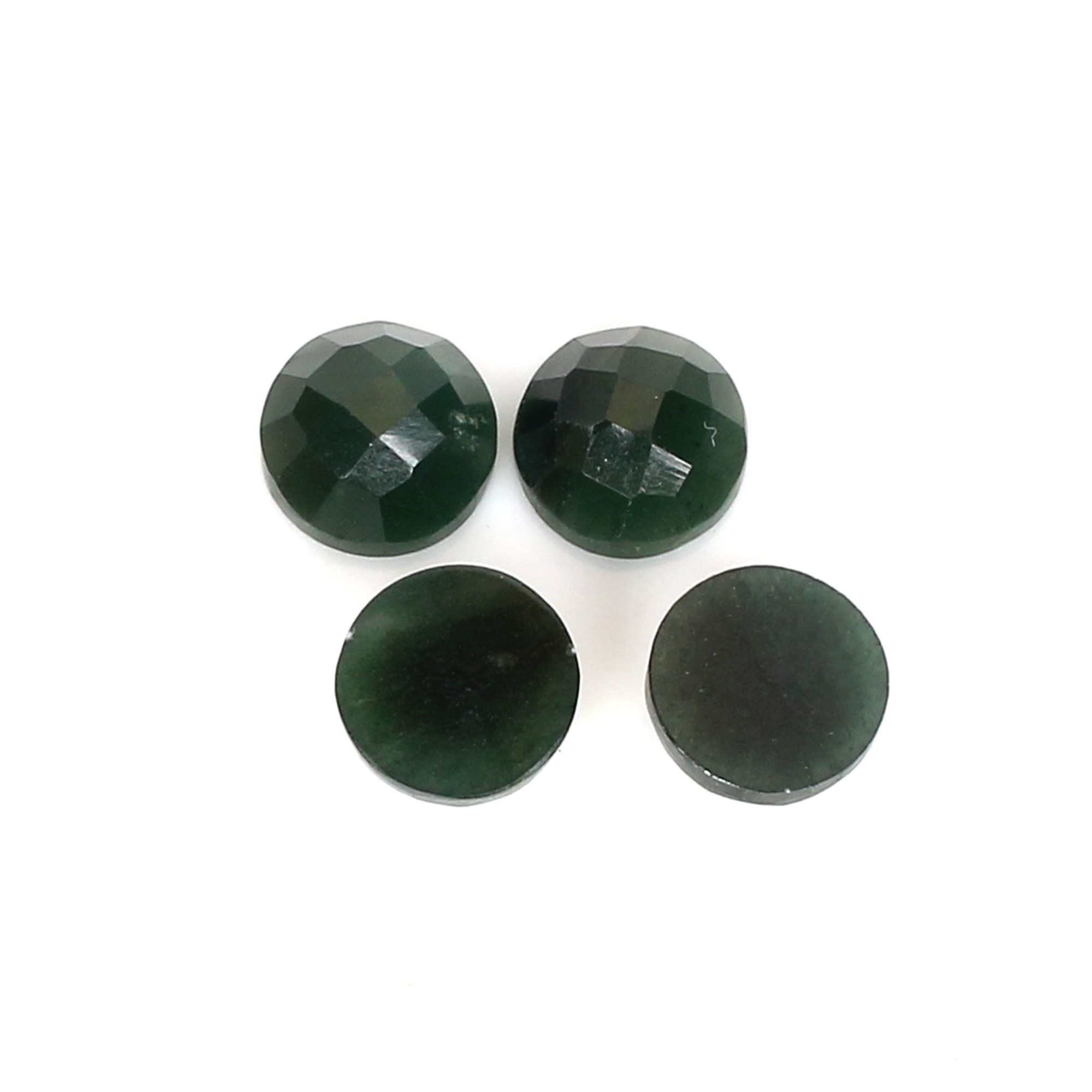 4Pcs Dark Mica Aventurine 8mm Round Checker Cut 760cts