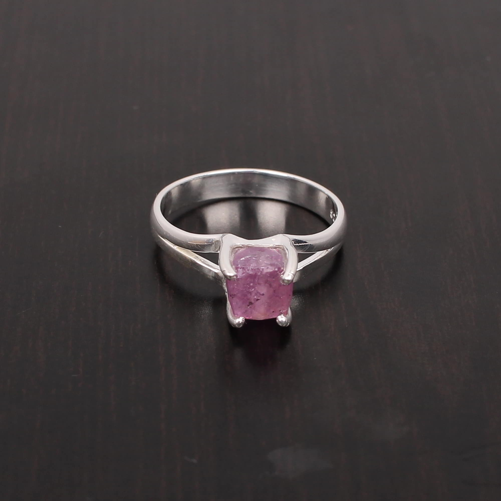 Glass Filled Ruby 6x6mm Cushion Faceted 254Gram 925 Sterling Silver Ring