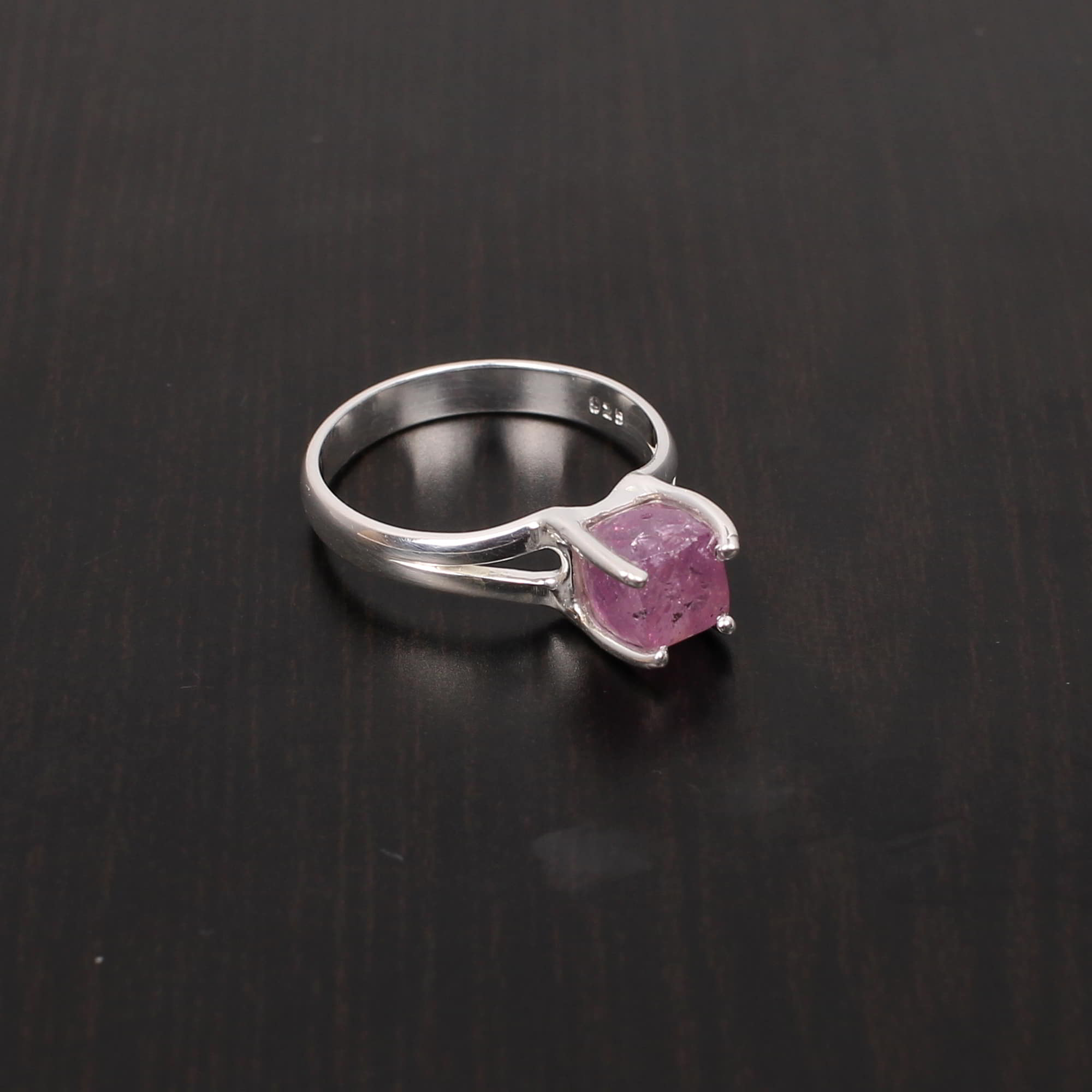 Glass Filled Ruby 6x6mm Cushion Faceted 254Gram 925 Sterling Silver Ring