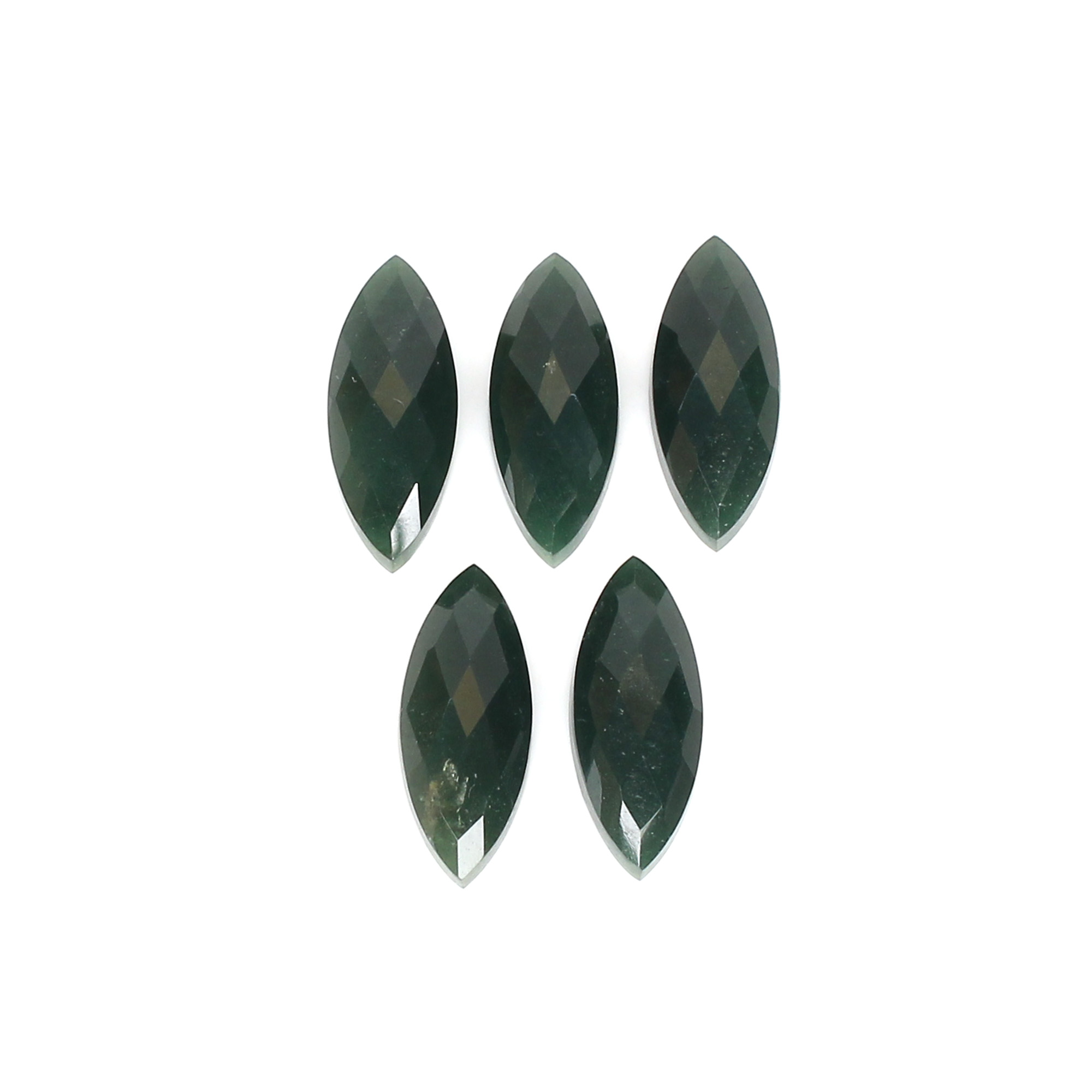 5Pcs Dark Mica Aventurine 20x8mm Marquise Checker Cut 3000cts