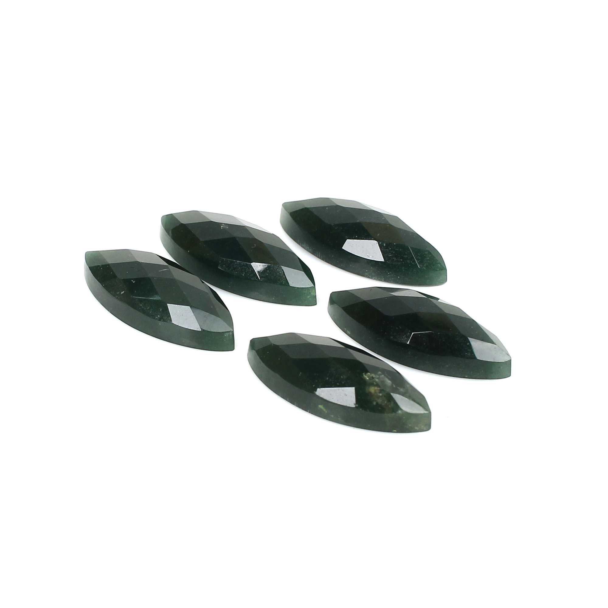 5Pcs Dark Mica Aventurine 20x8mm Marquise Checker Cut 3000cts