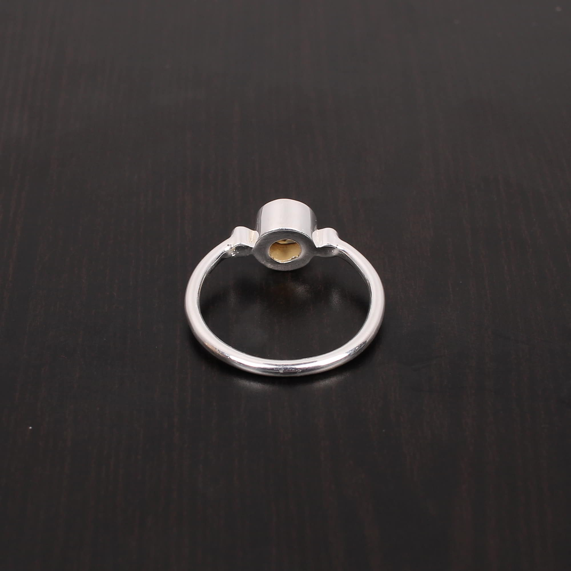 Natural Citrine 6mm Round Cut 225Gram 925 Sterling Silver Ring