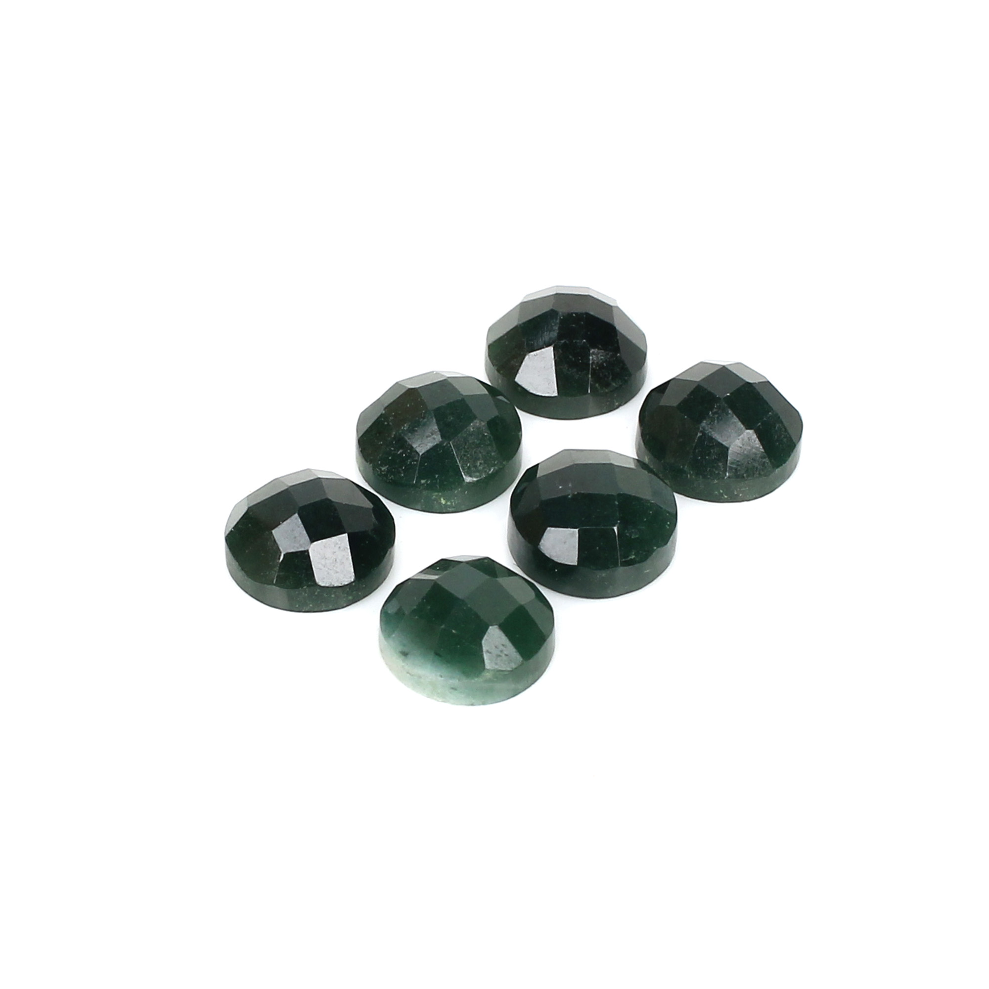 6Pcs Dark Mica Aventurine 8mm Round Checker Cut 1240cts