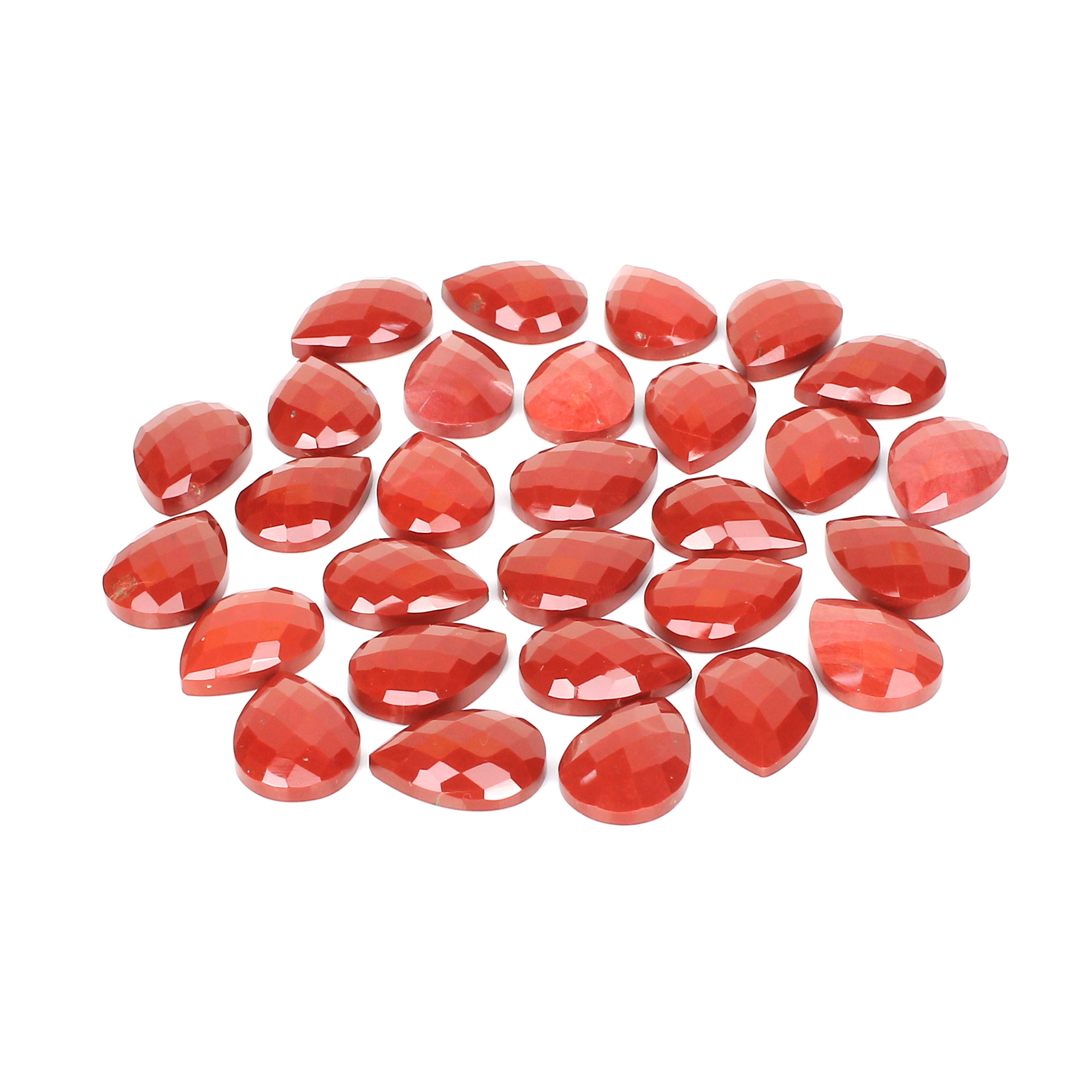 29Pes Red Jasper 13x18mm Pear Checker Cut 24700Cts