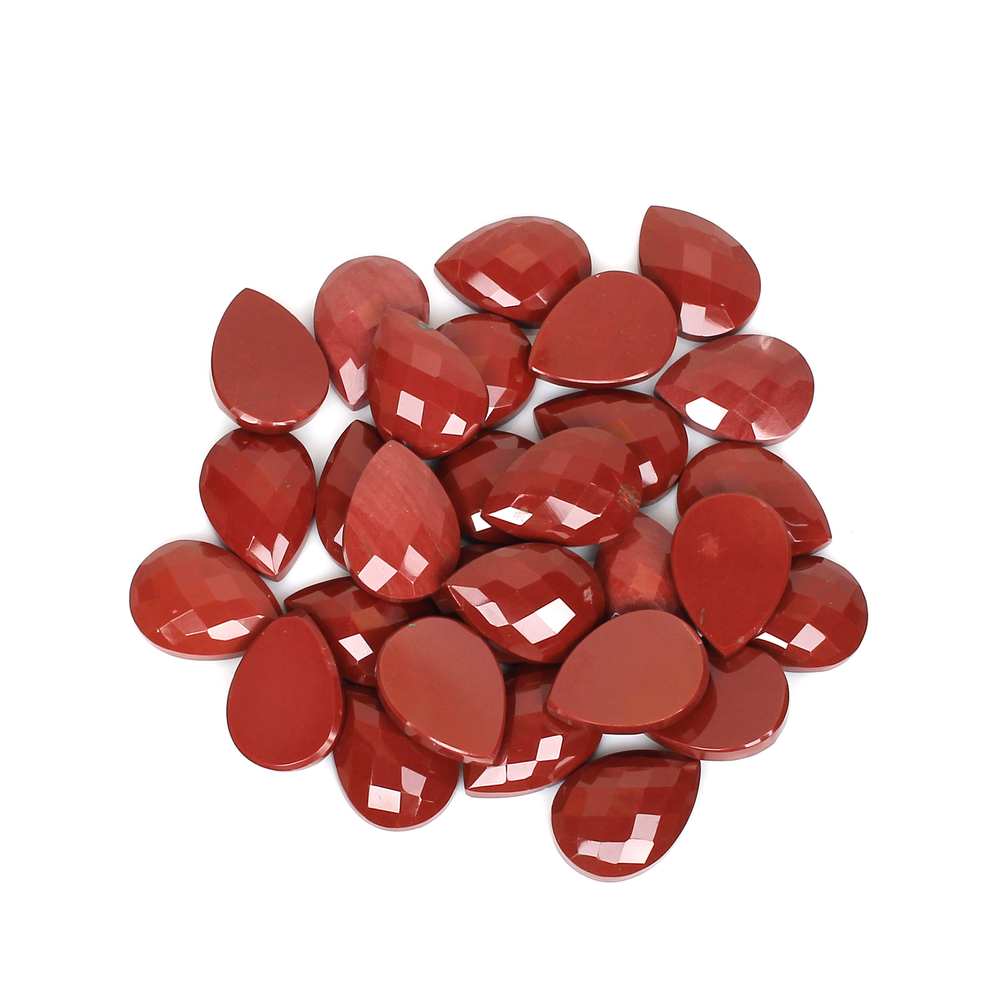 29Pes Red Jasper 13x18mm Pear Checker Cut 24700Cts