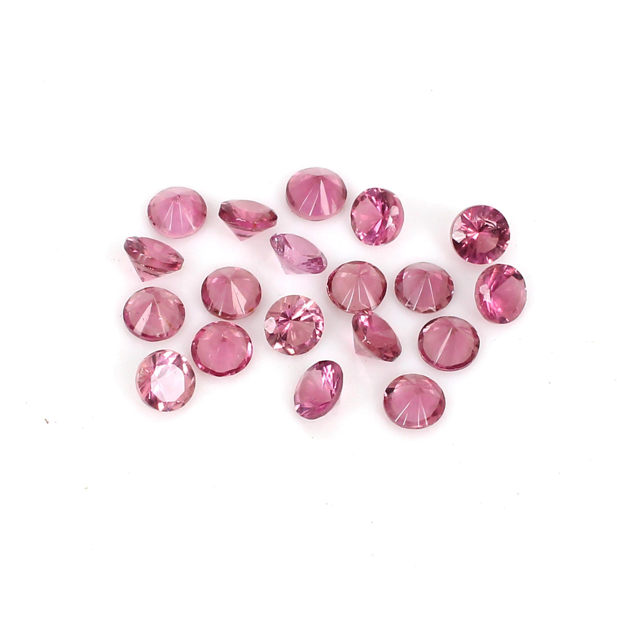 Natural Pink Tourmaline 4mm Round Diamond Cut 5cts