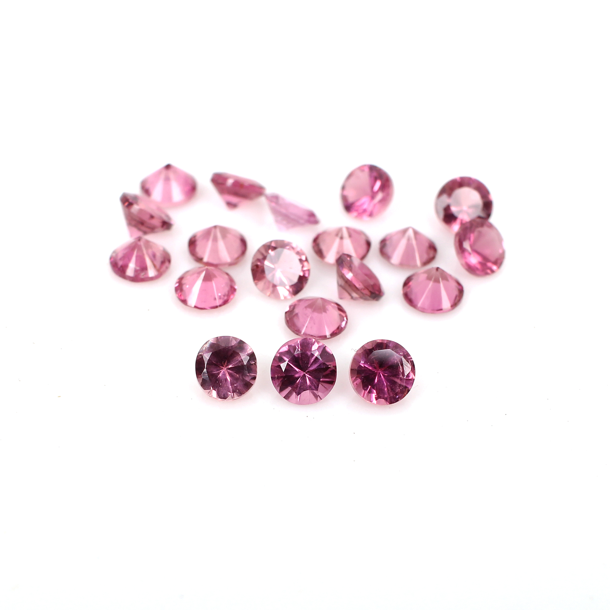 Natural Pink Tourmaline 4mm Round Diamond Cut 5cts