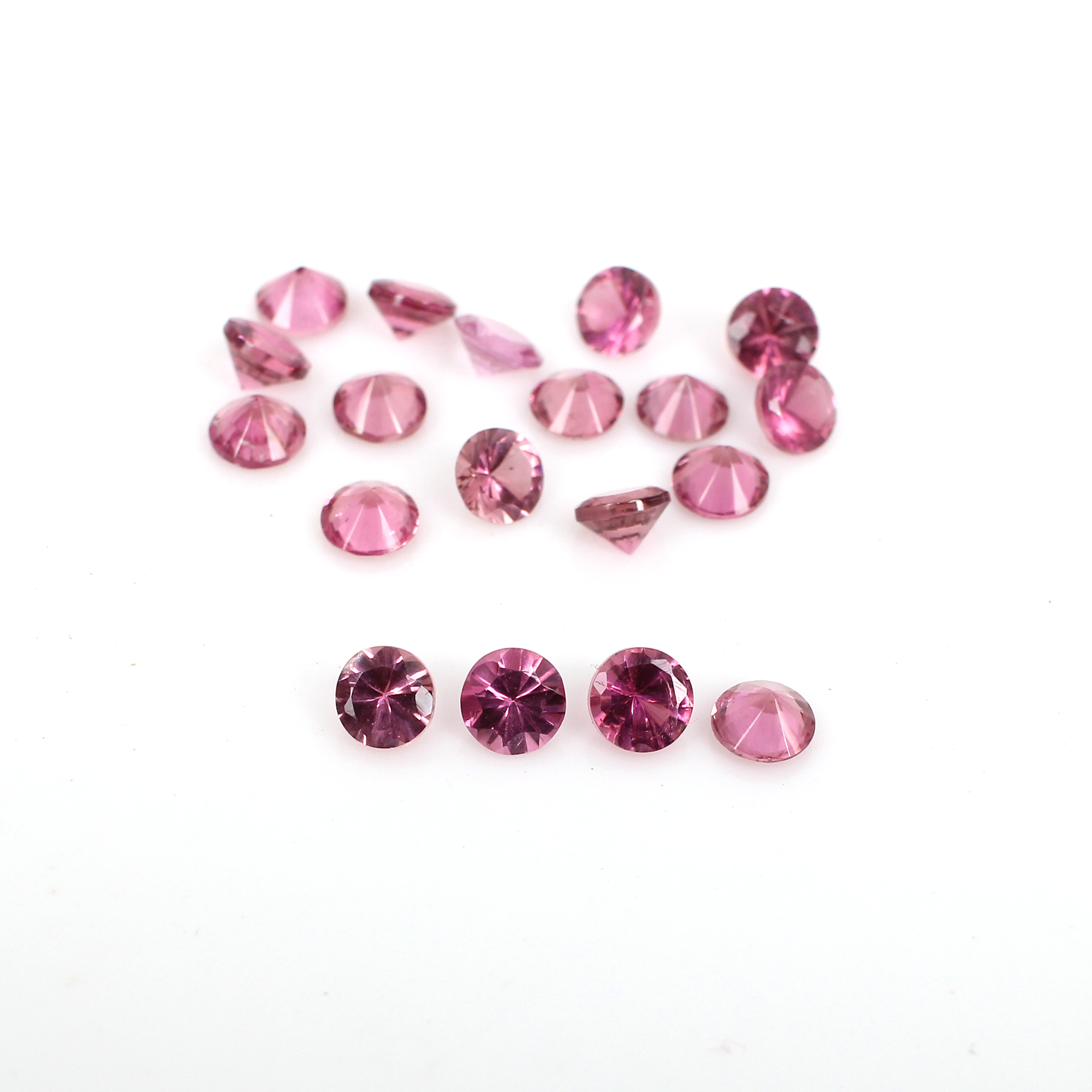 Natural Pink Tourmaline 4mm Round Diamond Cut 5cts