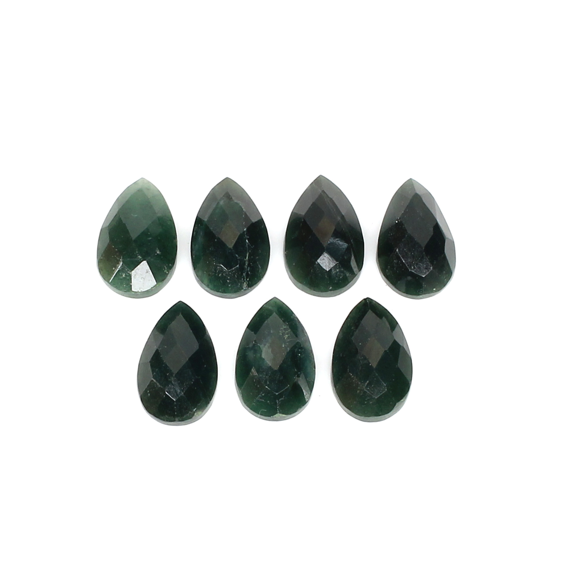 7Pcs Dark Mica Aventurine 75x12mm Pear Checker Cut 1800Cts