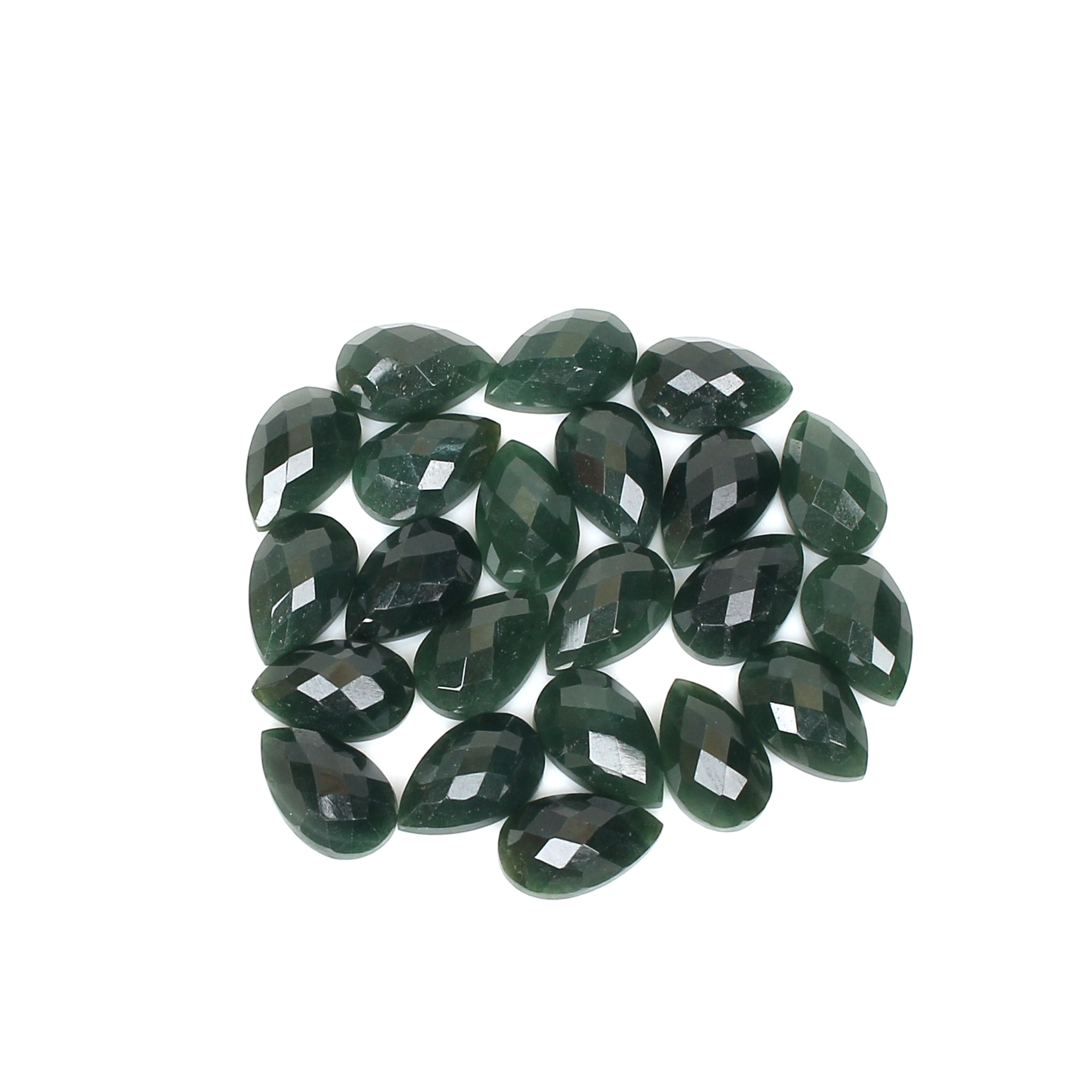 22Pcs Dark Mica Aventurine 75x12mm Pear Checker Cut 5700cts