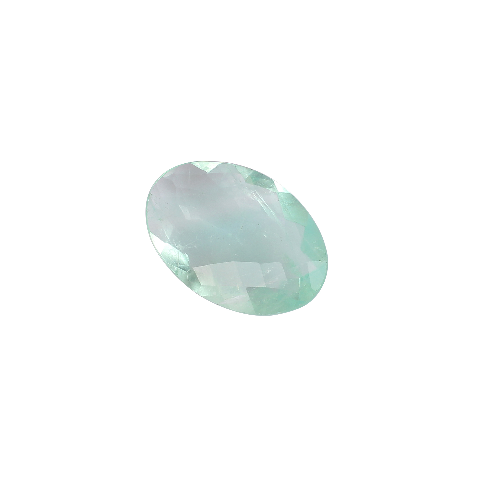 Natural Afghani Fluorite Gemstone Checkerboard Cut 678 Carat 35x23mm Loose Stone for Jewelry Making