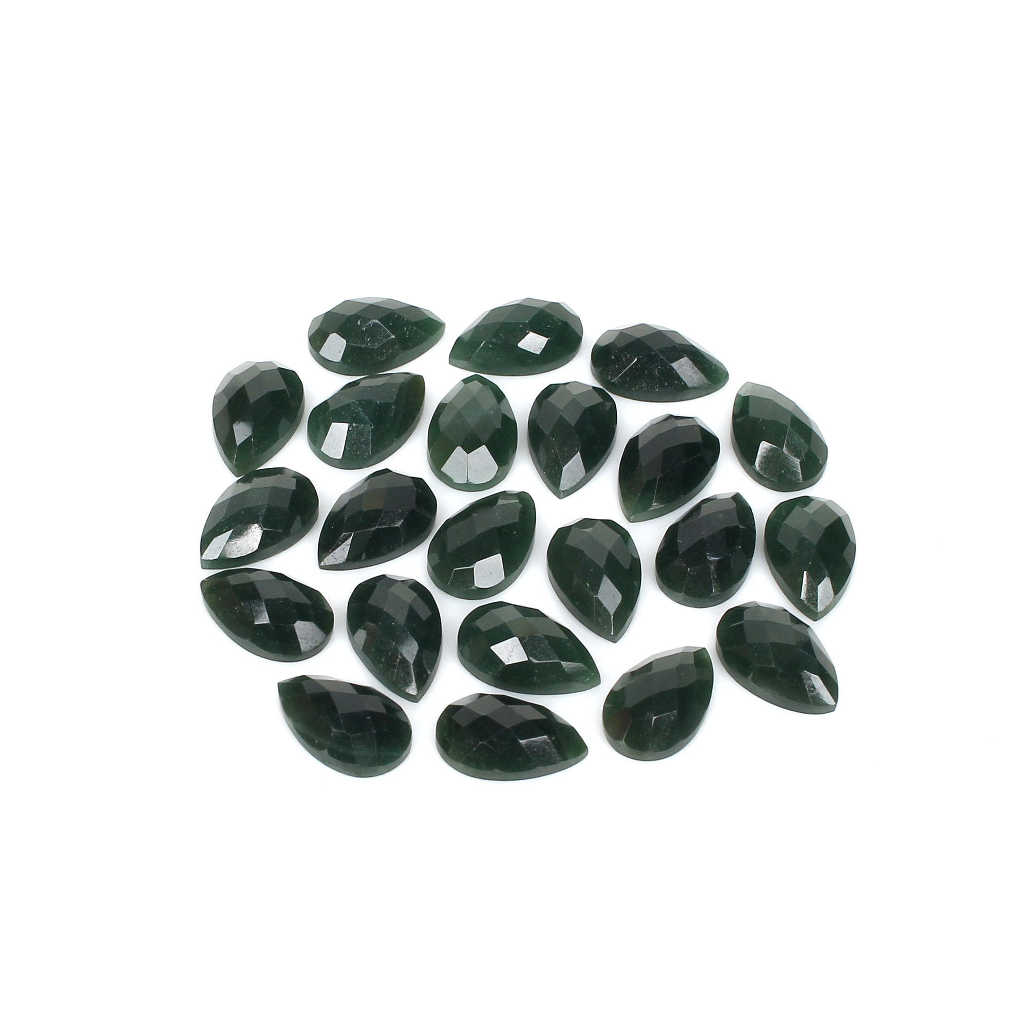 22Pcs Dark Mica Aventurine 75x12mm Pear Checker Cut 5700cts