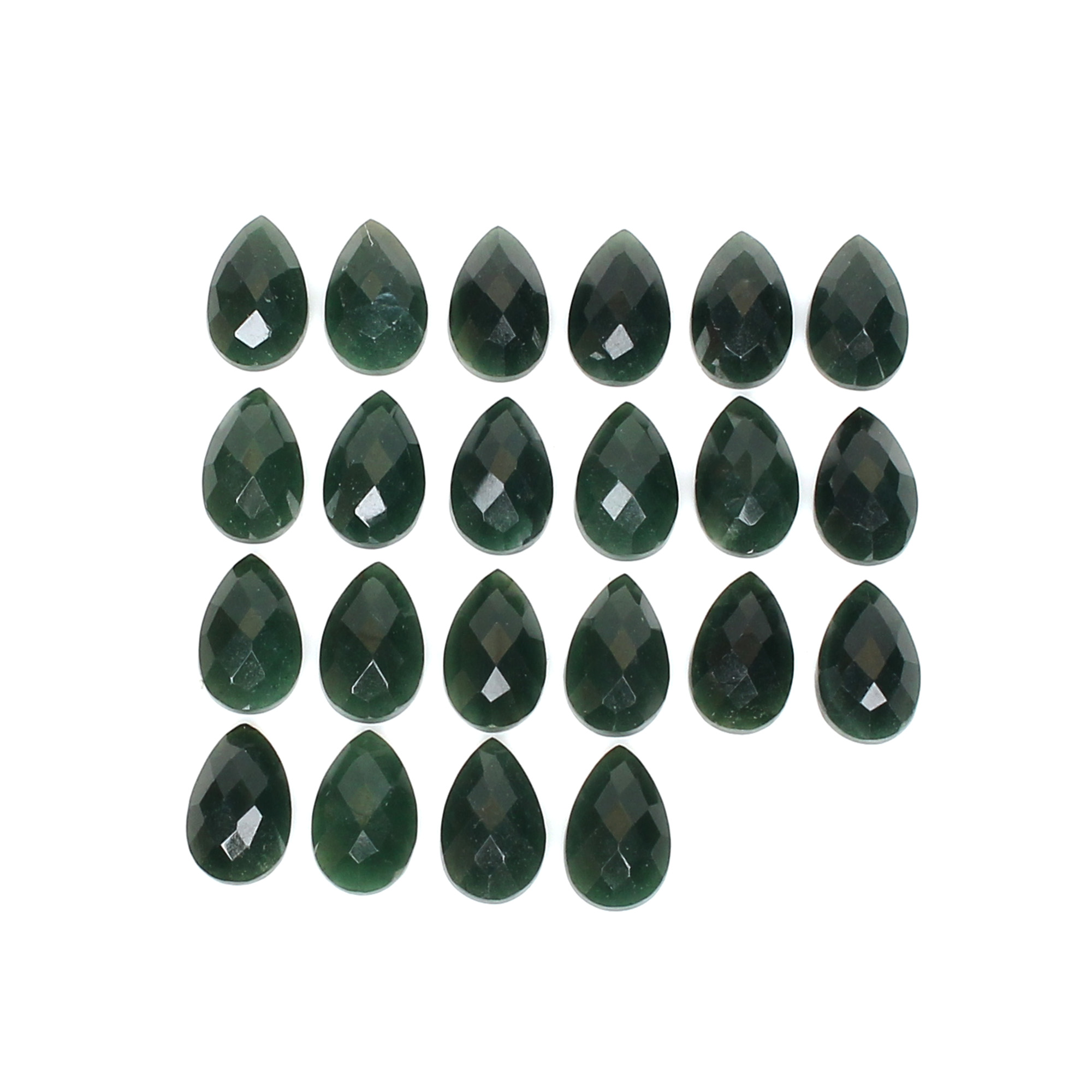 22Pcs Dark Mica Aventurine 75x12mm Pear Checker Cut 5700cts