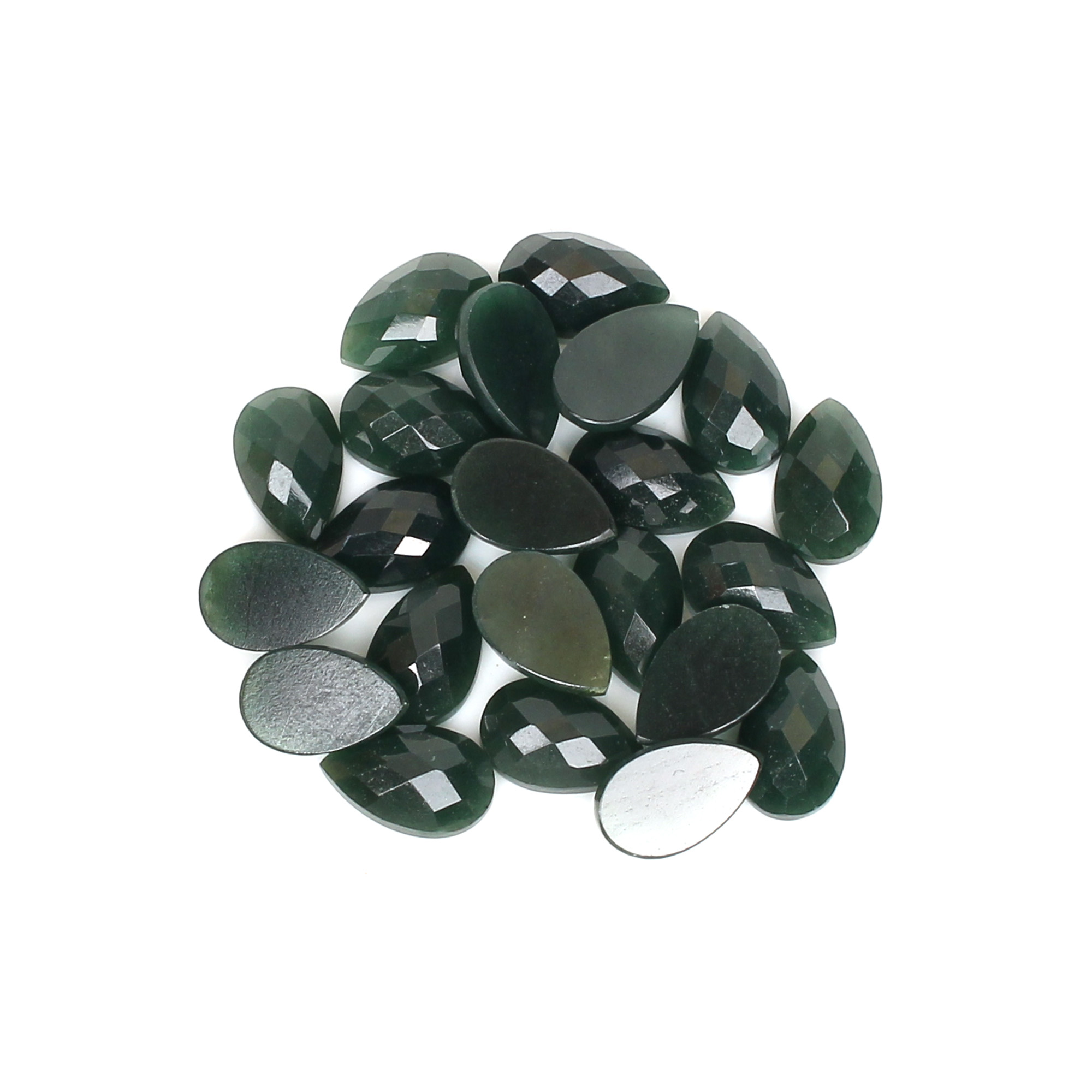 22Pcs Dark Mica Aventurine 75x12mm Pear Checker Cut 5700cts