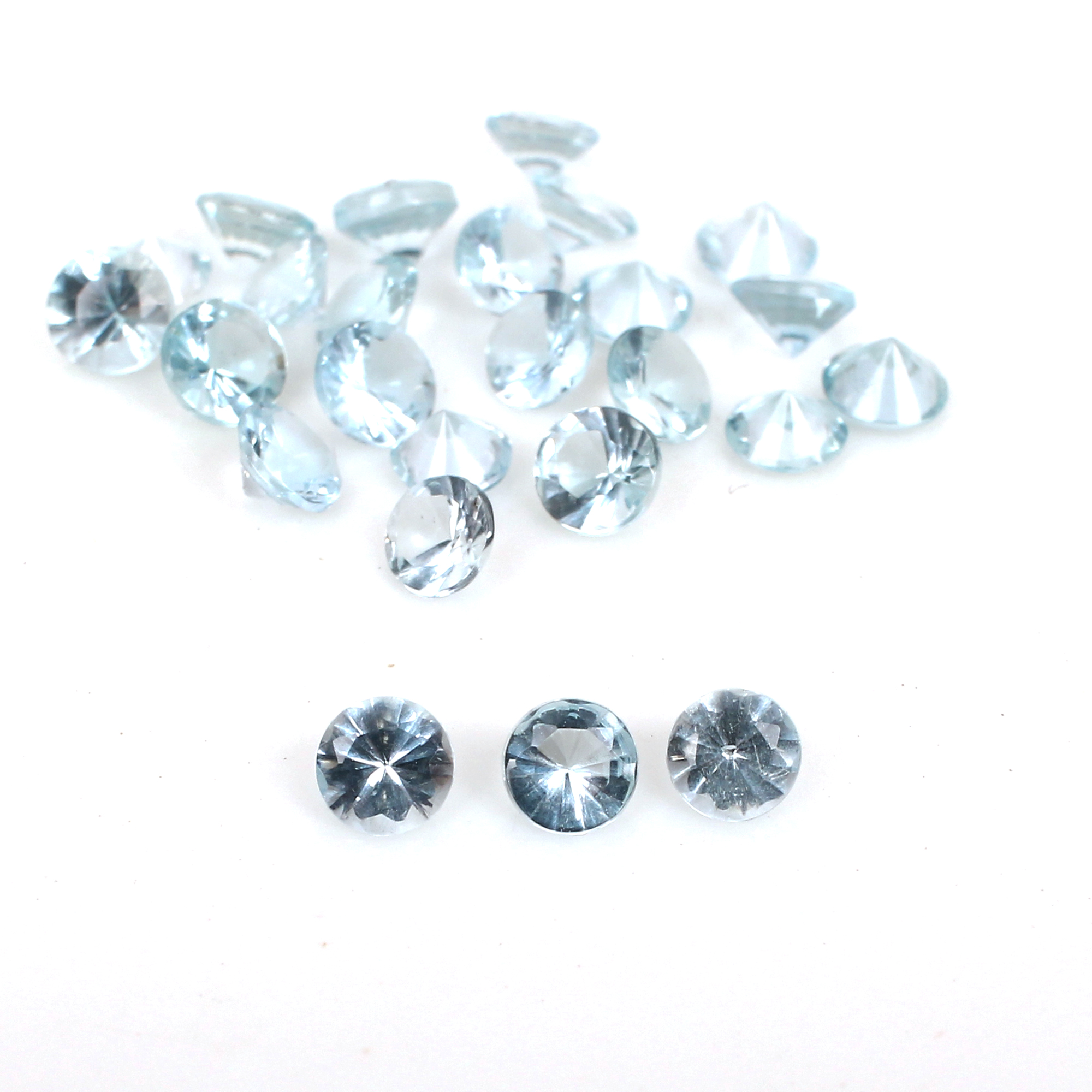 Natural Blue Aquamarine Diamond Round Cut 5cts