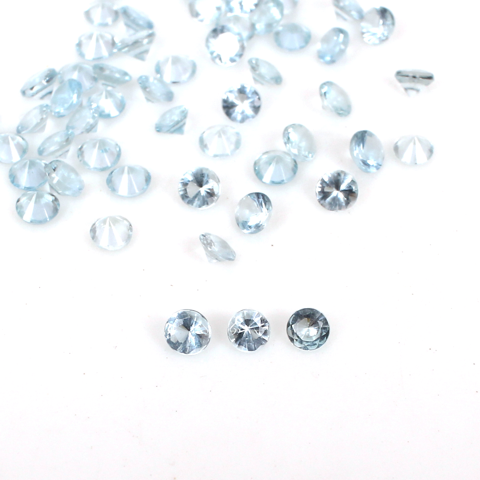 Natural Blue Aquamarine Diamond Round Cut 5cts
