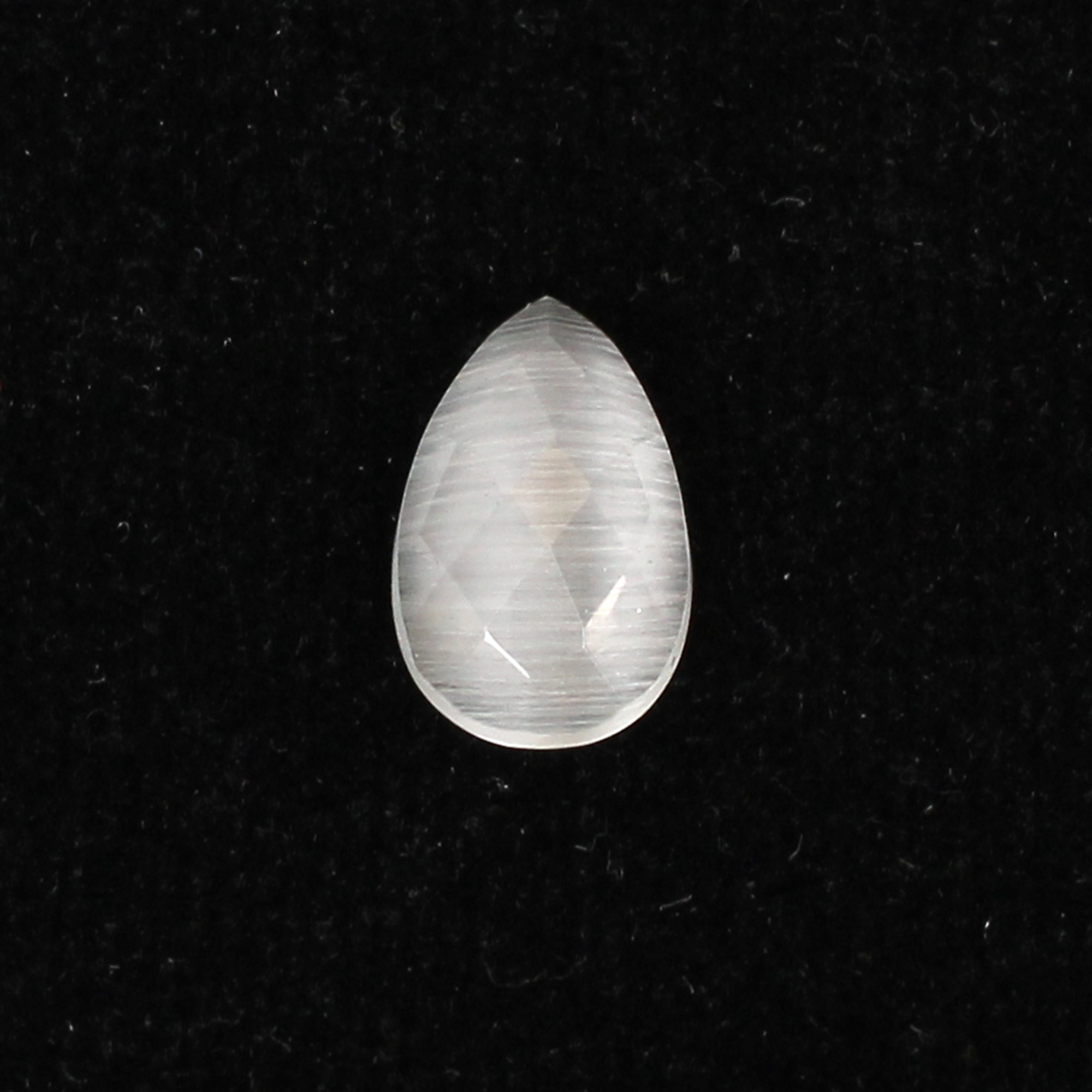 1Pcs White Cats Eye 8X12mm Pear Checker Cut 300cts