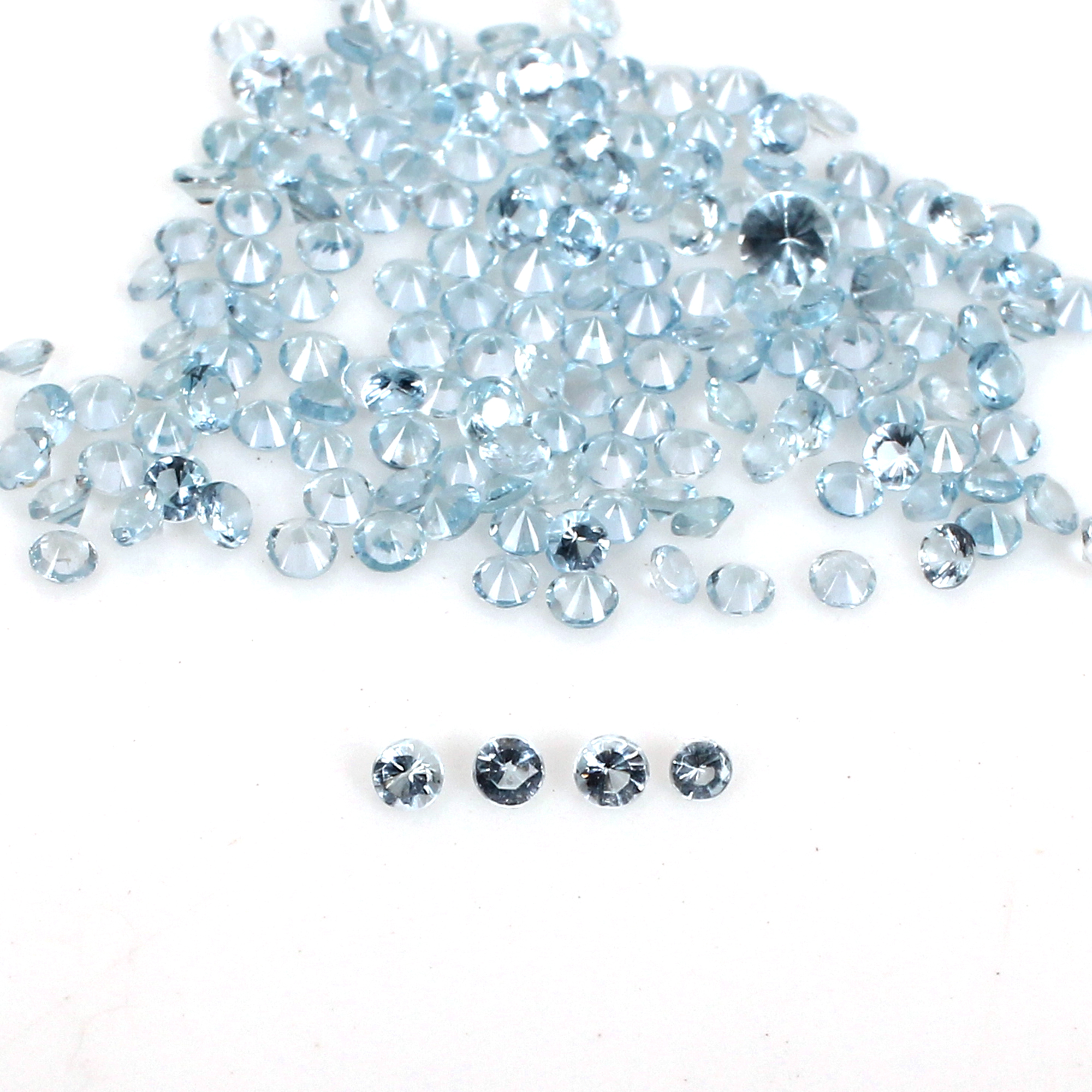 Natural Blue Aquamarine Diamond Round Cut 5cts
