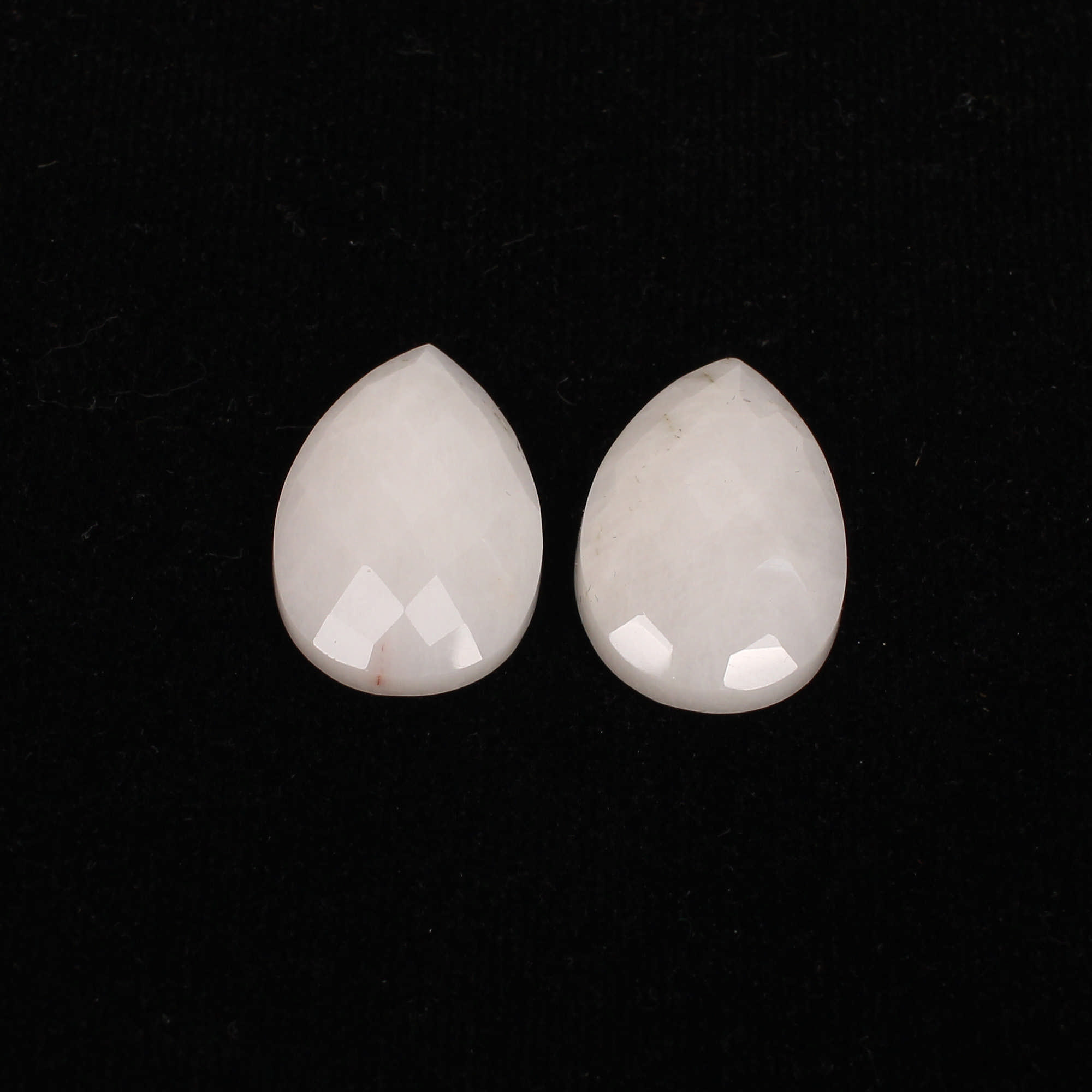 2Pes White King Agate 16x24mm Pear Checker Cut 3460Cts