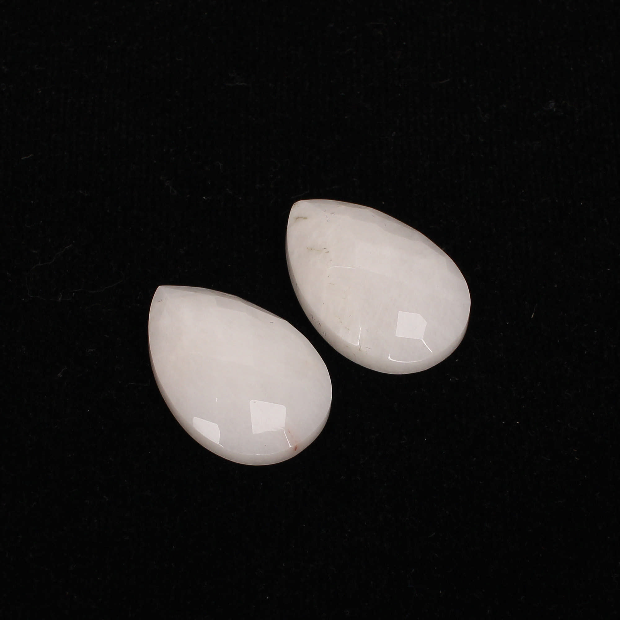 2Pes White King Agate 16x24mm Pear Checker Cut 3460Cts