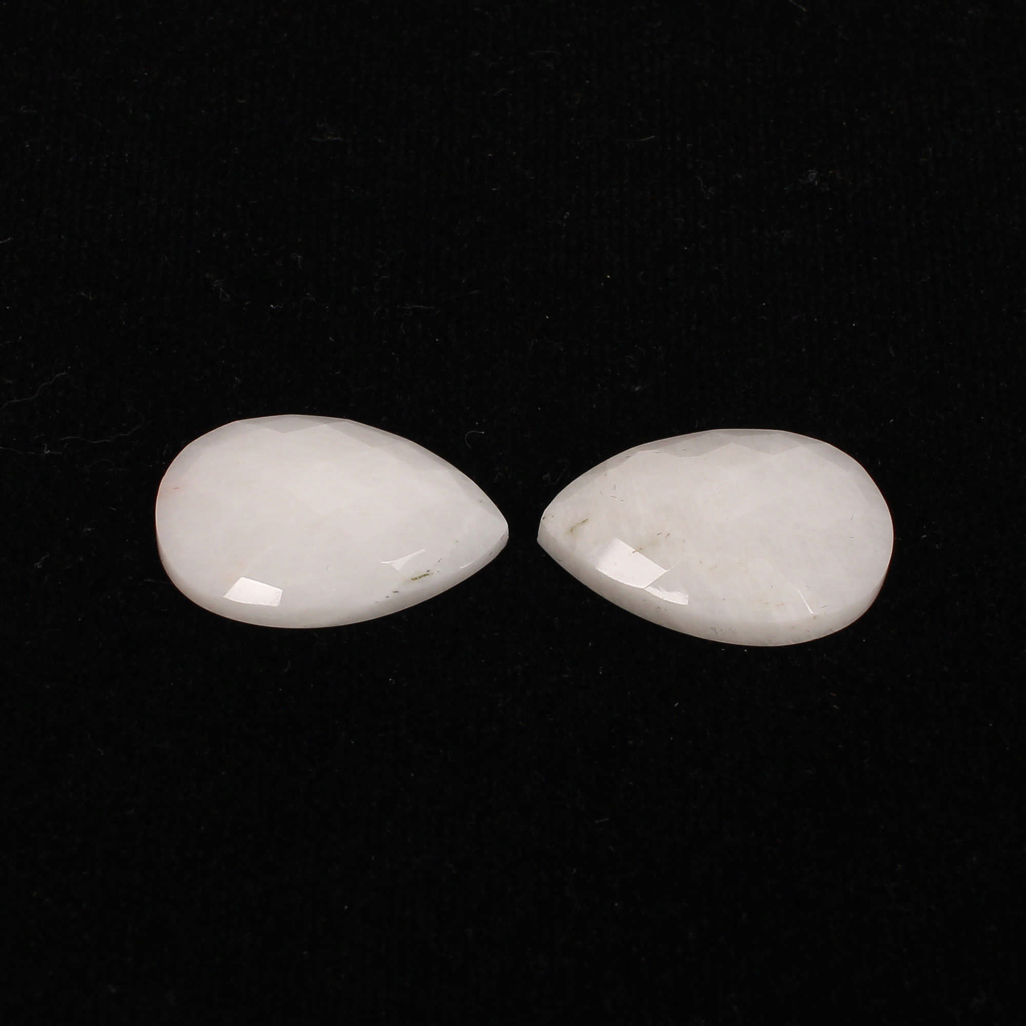 2Pes White King Agate 16x24mm Pear Checker Cut 3460Cts
